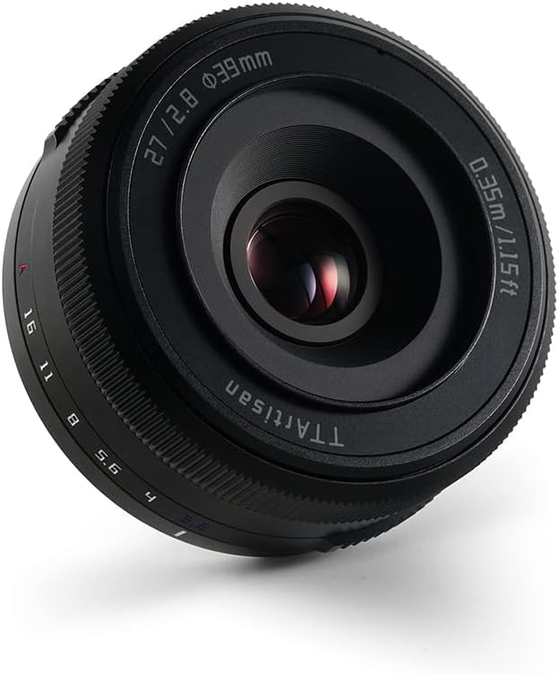 TTartisan 27mm F2.8 Autofocus Lens for Fuji X-Mount Cameras - APS-C Wide Angle Prime Lens Compatible with XS10, X-E4, X-T Series & More (Black) | Perfect for Street Photography, Travel & Everyday Shooting