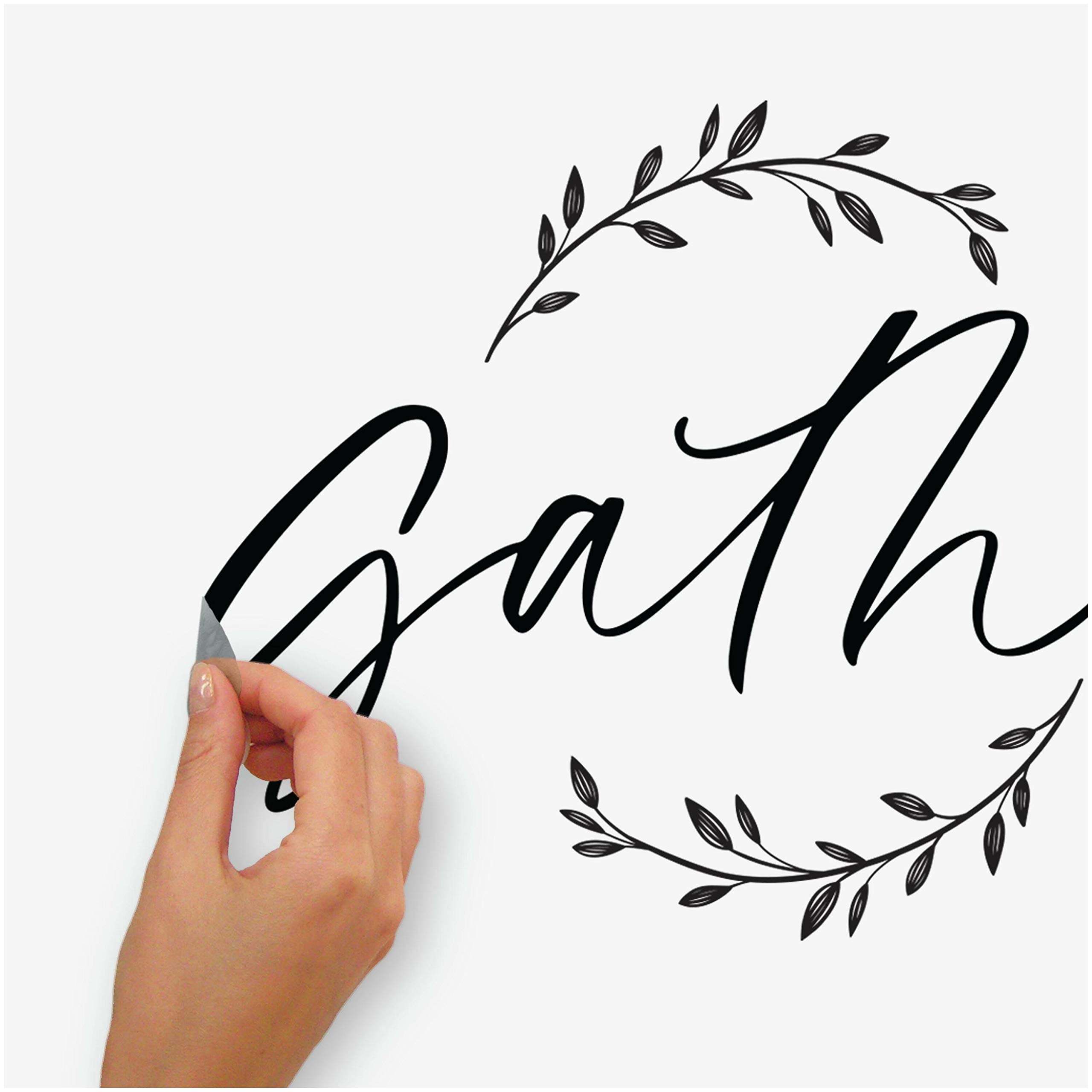 Farmhouse Gather Peel and Stick Wall Decals - Black | Removable Wall Stickers for Home Decor | Perfect for Living Room, Bedroom, Nursery & Office