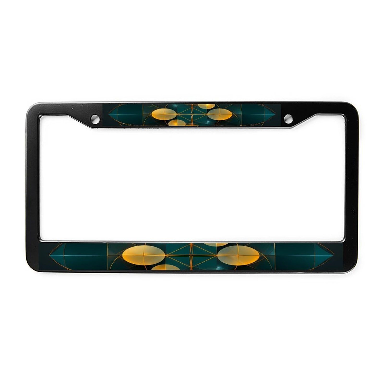 Universal 6x12 Inch Geometry Car License Plate Frame - Durable Auto Accessory for Cars, Trucks & SUVs - Perfect for Customization & Personalization (Black)