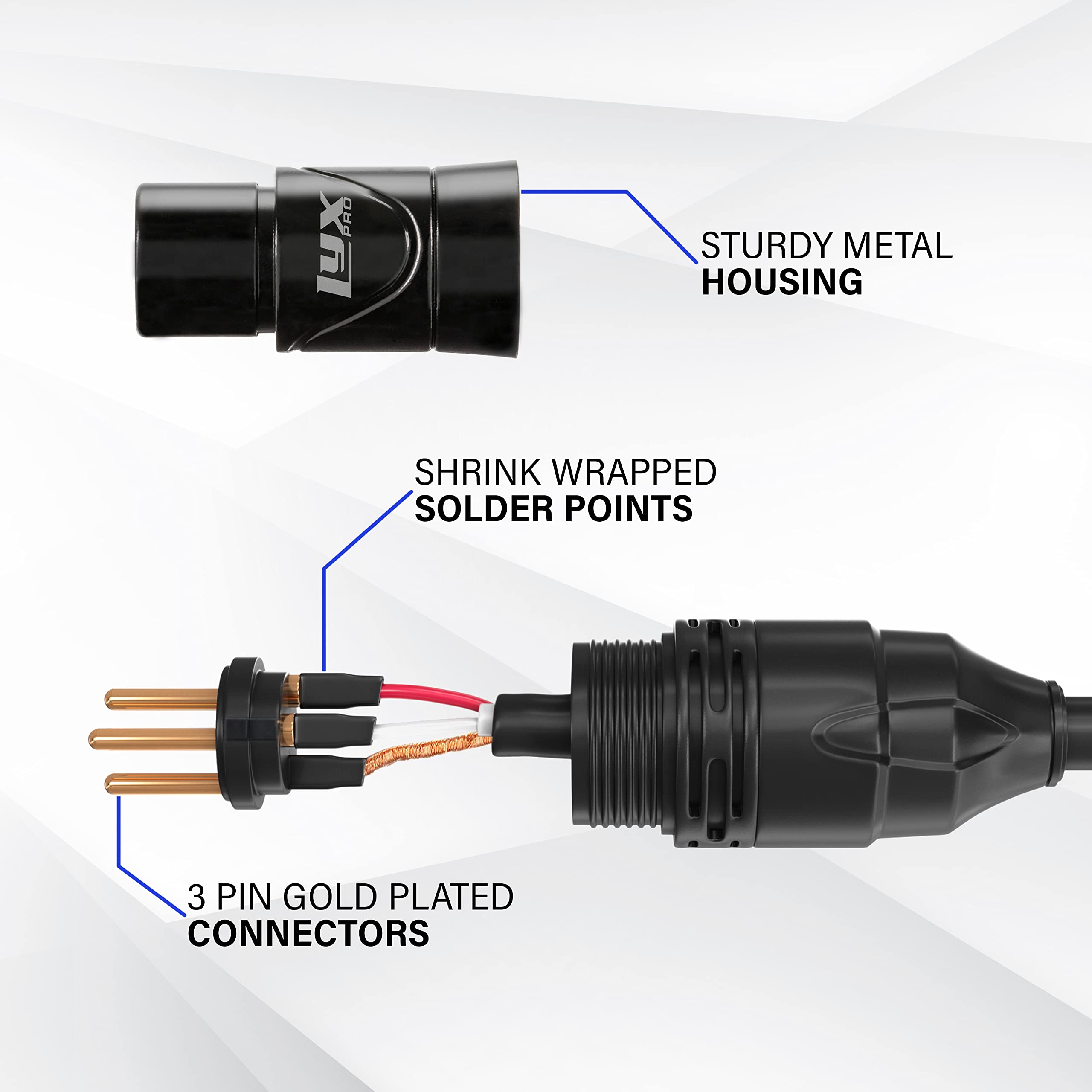 LyxPro 50ft XLR Microphone Cable Balanced Male to Female 3-Pin Mic Cord for Powered Speakers, Audio Interfaces & Pro Audio Equipment - Professional Studio Recording, Live Performances, DJ Setup - Durable Pink Cable for Clear Audio Transmission