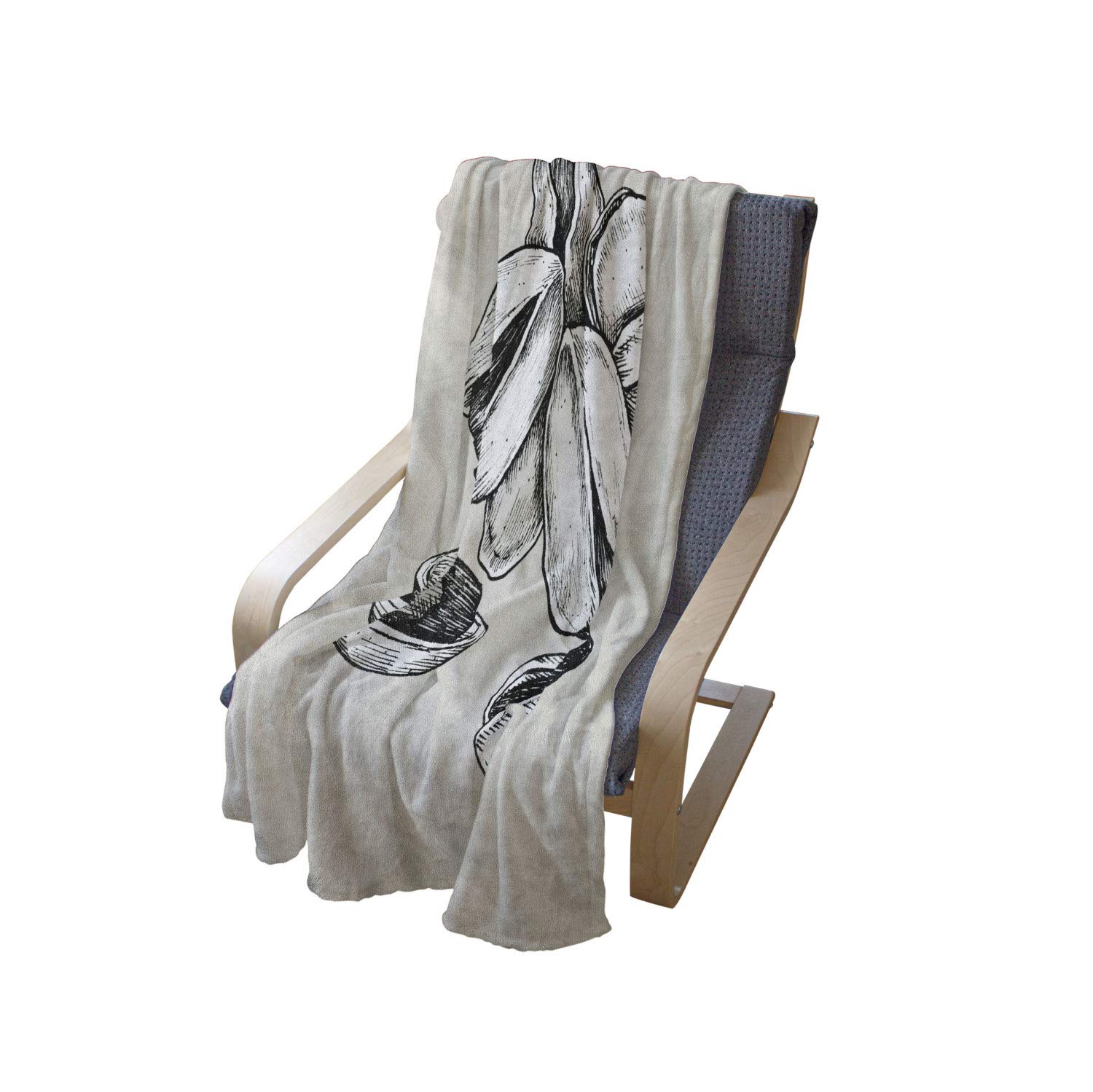 Ambesonne Charcoal Grey Throw Blanket - Soft Flannel Fleece Pistachio Pattern Accent Blanket, 50