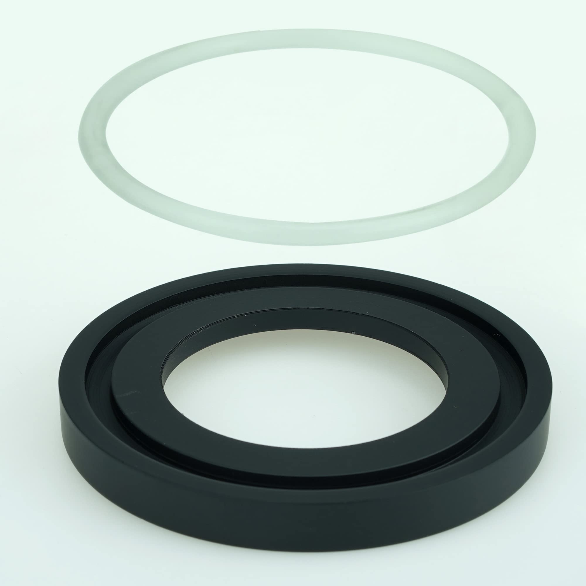 Anti-Slip Matte Black Mounting Ring for Vessel Sink - Secure Glass Bowl Sink Installation for Bathroom & Kitchen Countertops