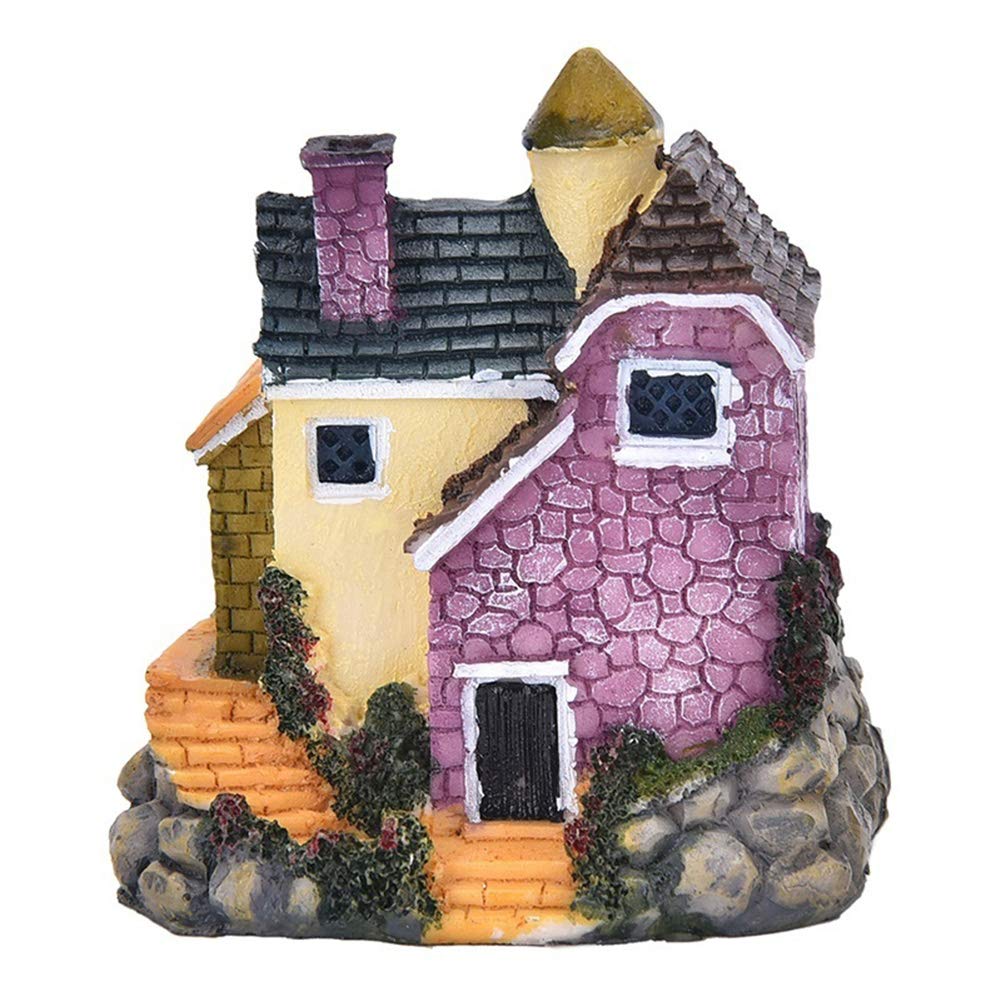 Miniature Fairy Garden Stone House Statue - Mini Country Cottage Decor for Moss Gardens, Terrariums & Fairy Homes | Outdoor & Indoor Micro Landscape Decoration | Random Style