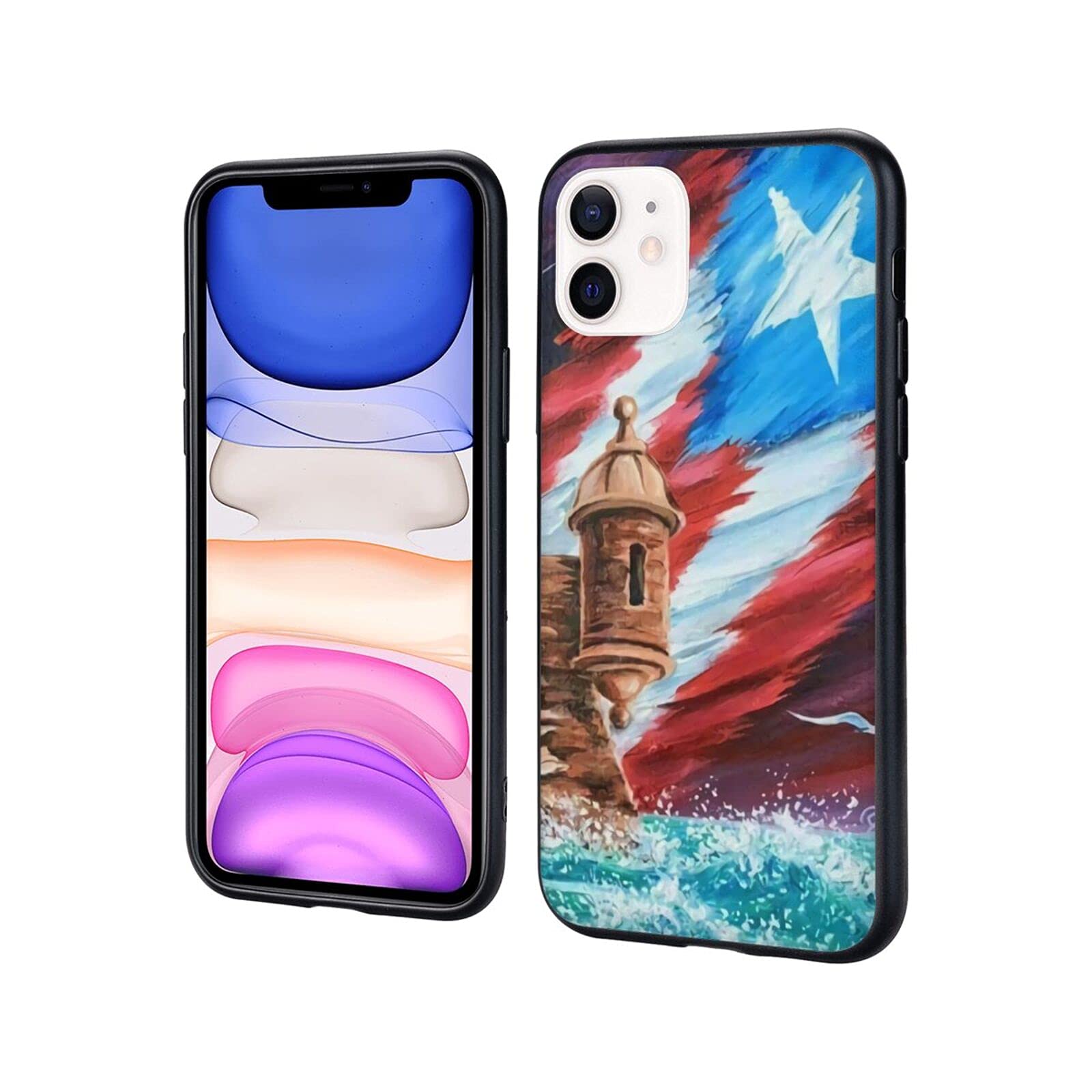 Shockproof Slim Soft TPU Phone Case for iPhone 11/11 Pro/11 Pro Max - Durable Protective Cover with Puerto Rico Flag Design - Perfect for Men & Women | Everyday Use, Travel Protection, Gift Idea