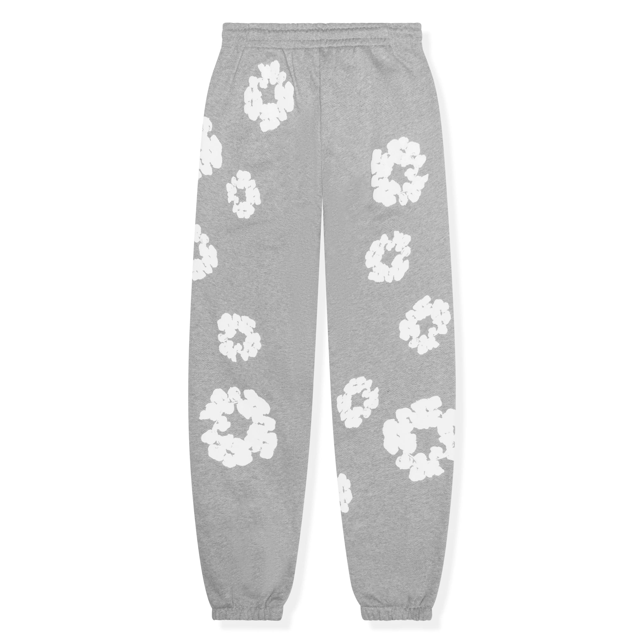 Denim Tears Cotton Wreath Grey Sweatpants for Men - Comfortable Casual Joggers with Unique Embroidered Design | Perfect for Streetwear, Lounge & Gym Wear