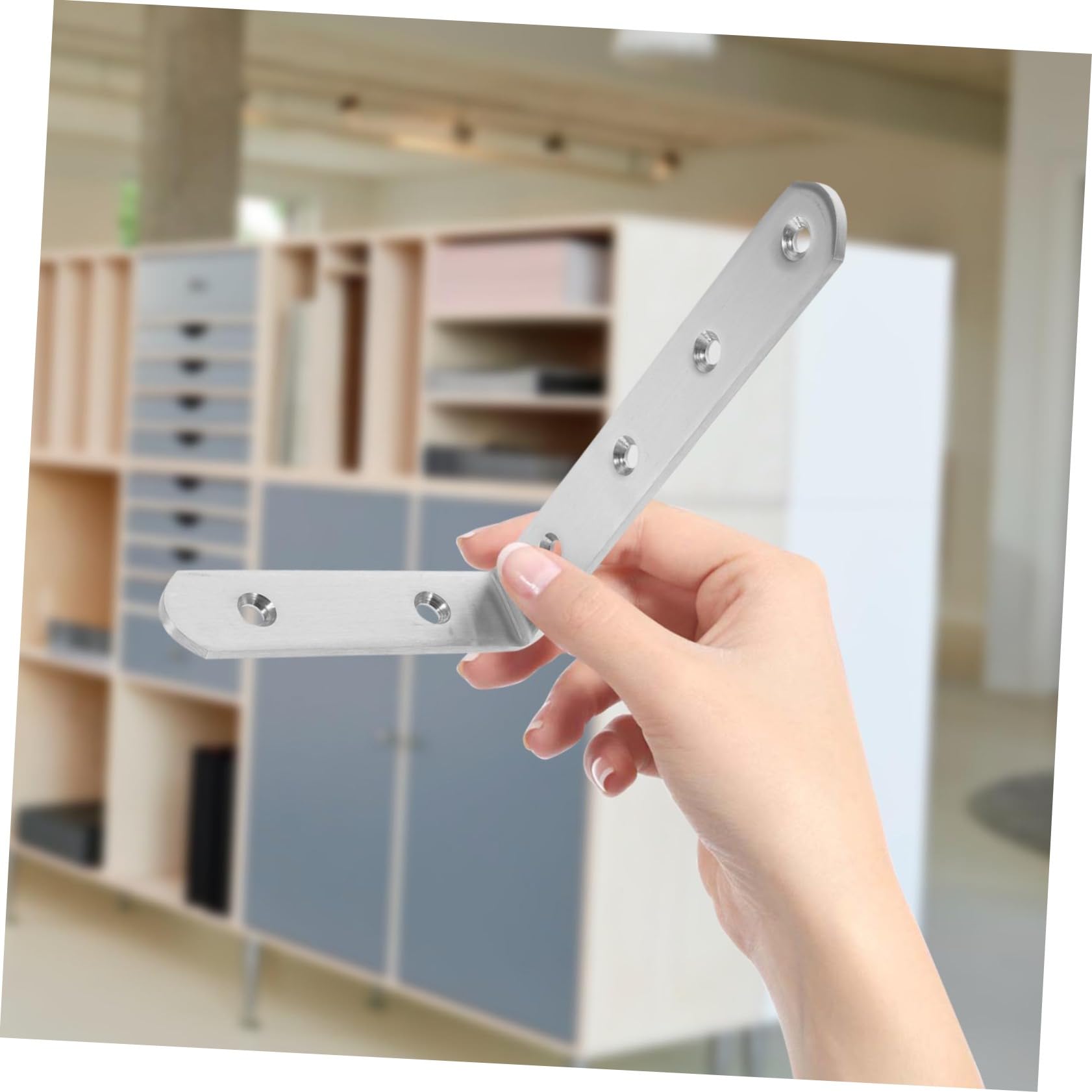 ULDIGI 2-Pack Anti-Tip Furniture Anchors - Heavy Duty Bookcase Cabinet Wall Mounting Kit for Baby Proofing & Child Safety - Easy No-Drill Installation for Shelves, Dressers & Home Furniture