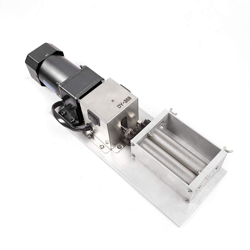 Electric Grain Grinder Mill 110V 40W Stainless Steel Malt Mill for Home Brewing - Barley, Cereal & Bean Crusher with 4 Hopper Attachments - Perfect for Beer Making, Coffee Grinding & Baking (DY-368)