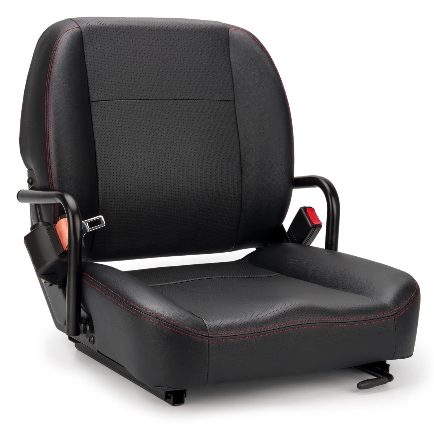 Universal Forklift Seat with Hip Restraint, Micro Switch & Safety Belt - Heavy Duty Tractor Seat for Mower, Skid Loader, Telehandler, Backhoe, Excavator - Ergonomic Design for Comfort & Safety in Construction, Farming & Industrial Equipment