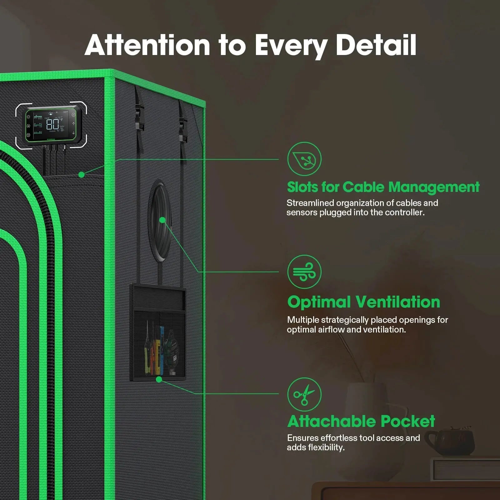 Vivosun Smart Grow Tent Kit Pro - 2'x2' Indoor Hydroponic System for 1 Plant | Perfect for Home Gardening, Closet Grow Setup & Small Space Cultivation