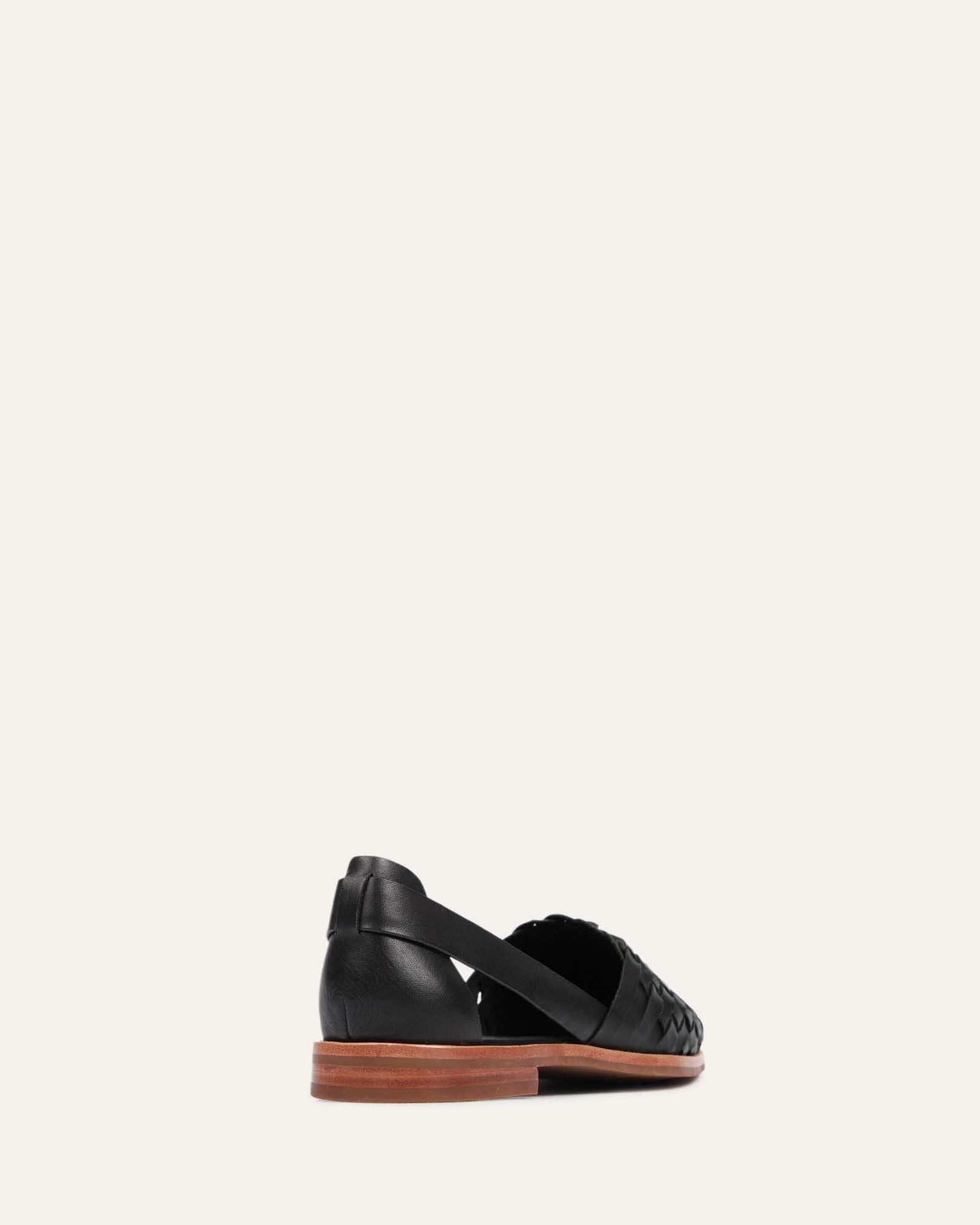 WISDOM Women's Black Leather Casual Flats - Comfortable Slip-On Shoes for Work, Travel & Everyday Wear