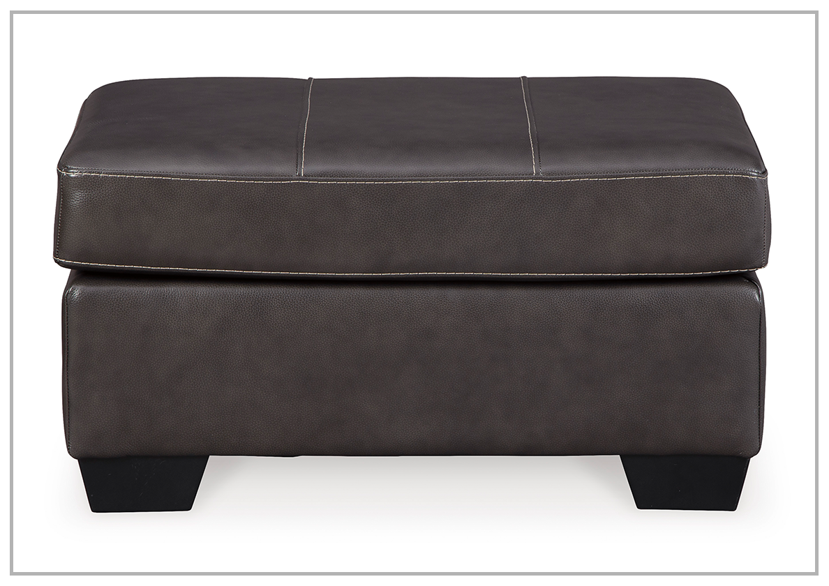 Gio Italia Mayan Series Leather Ottoman - Gray & Chocolate Brown Footstool, Storage Bench | Perfect for Living Room, Bedroom & Home Decor