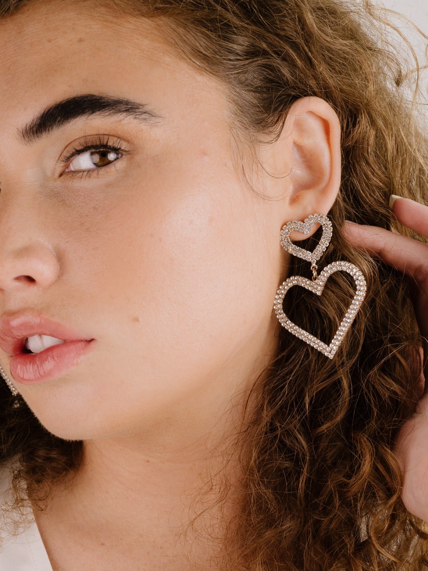 Double Trouble Heart Crystal Earrings for Women - Sparkling Dangle Drop Earrings for Valentine's Day, Anniversary, Party & Special Occasions
