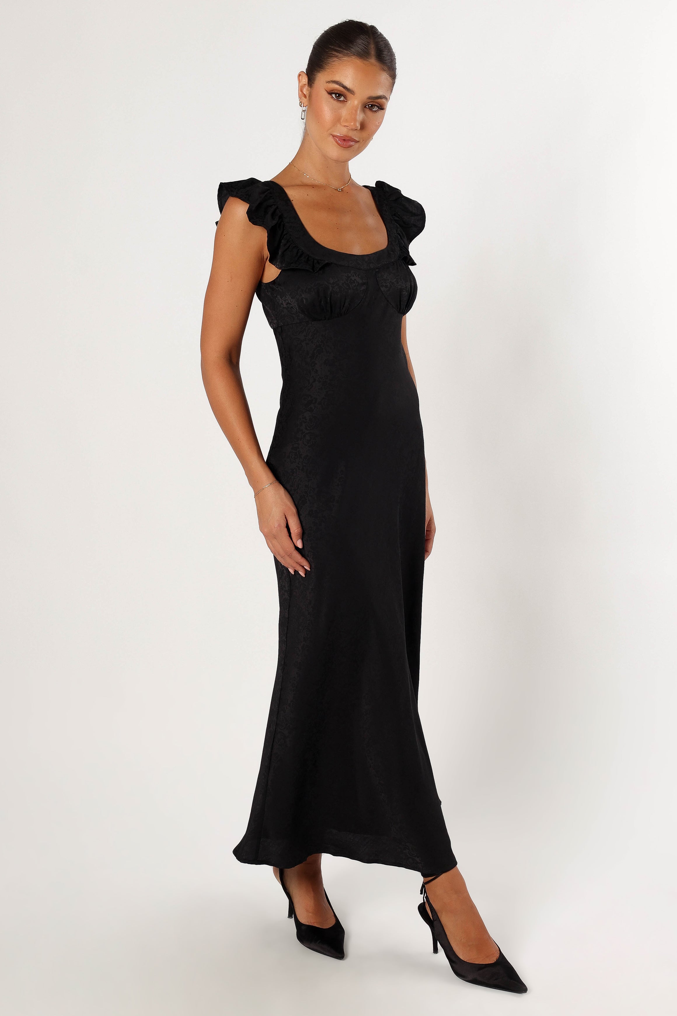 Jayla Midi Dress for Women - Elegant Black Flowy Summer Dress | Perfect for Casual Outings, Date Nights & Beach Vacations