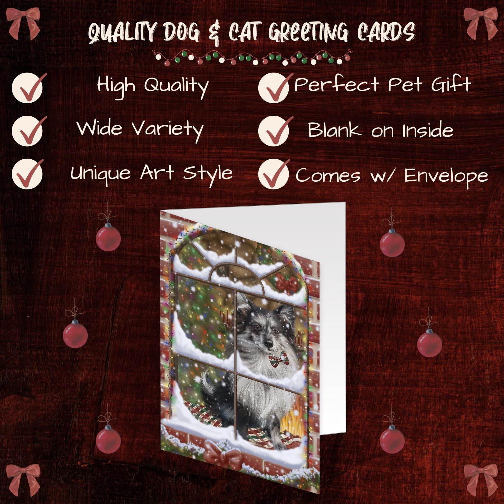 Pomeranian Dog Christmas Greeting Cards - 10 Adorable Pet Holiday Invitation Cards with Envelopes - Festive Pet Artwork for Xmas Gifts & Home Decor (GCD65867) | Perfect for Sending Holiday Wishes to Dog Lovers & Decorating Your Home
