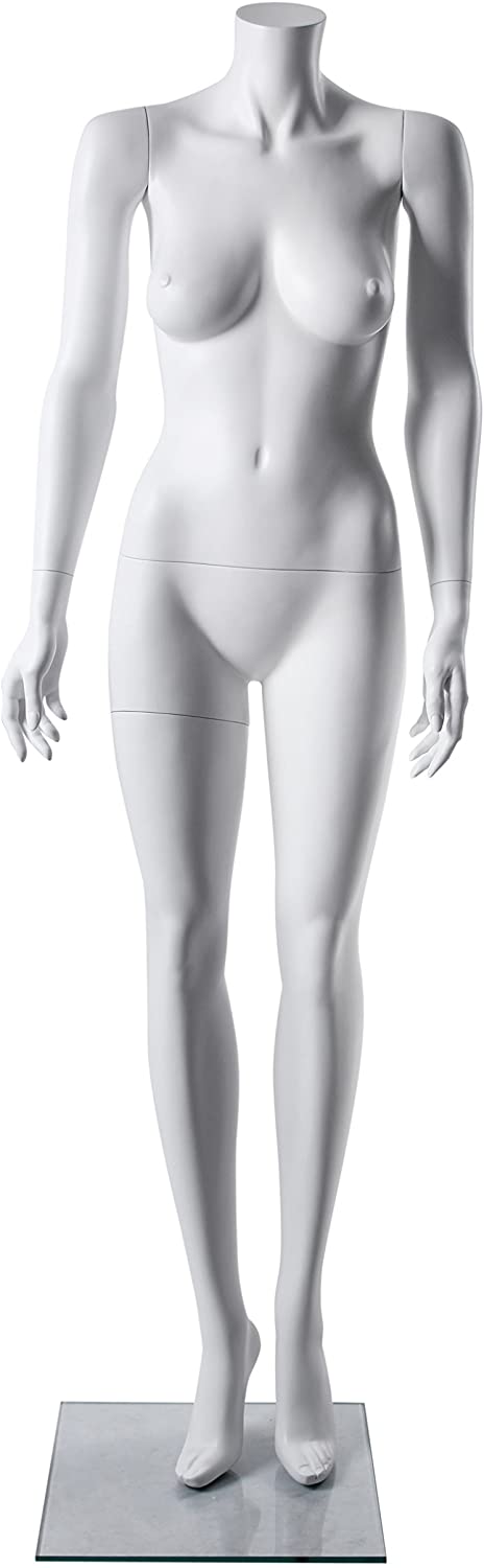 Matte White Headless Female Mannequin for Clothing Display - Perfect for Boutique, Retail Store & Photography Staging