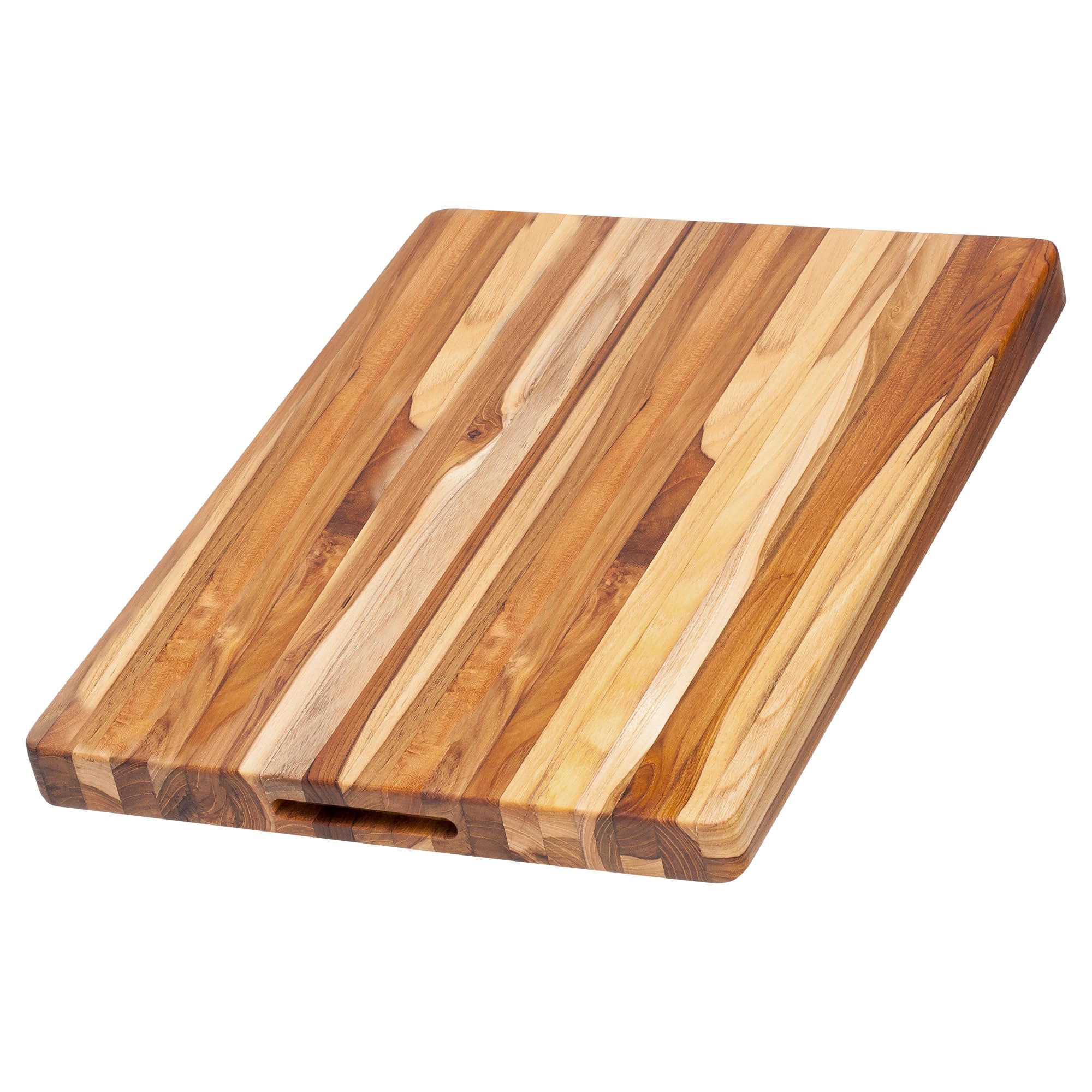 Premium Teak Wood Cutting Board - Large Size with Non-Slip Grip Handles - Reversible Edge Grain Design - Knife-Friendly Surface - FSC Certified Eco-Friendly - Perfect for Kitchen Prep, Meat Cutting & Serving Charcuterie
