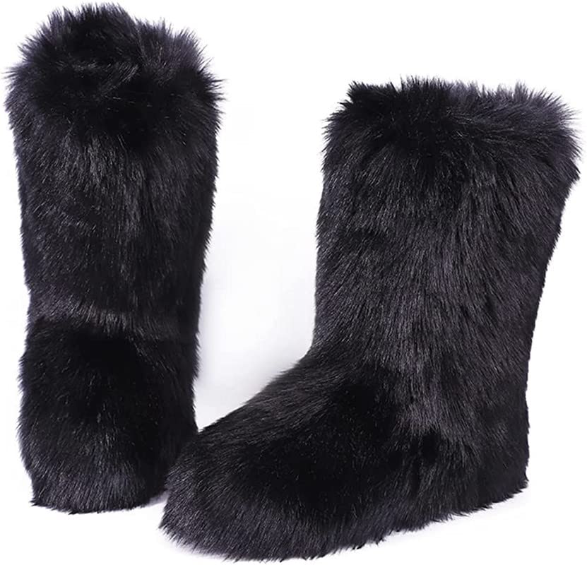 ChicWind Women's Faux Fur Winter Boots - Warm Mid Calf Snow Boots for Indoor & Outdoor Use - Perfect for Snowy Days, Casual Wear & Cold Weather Fashion
