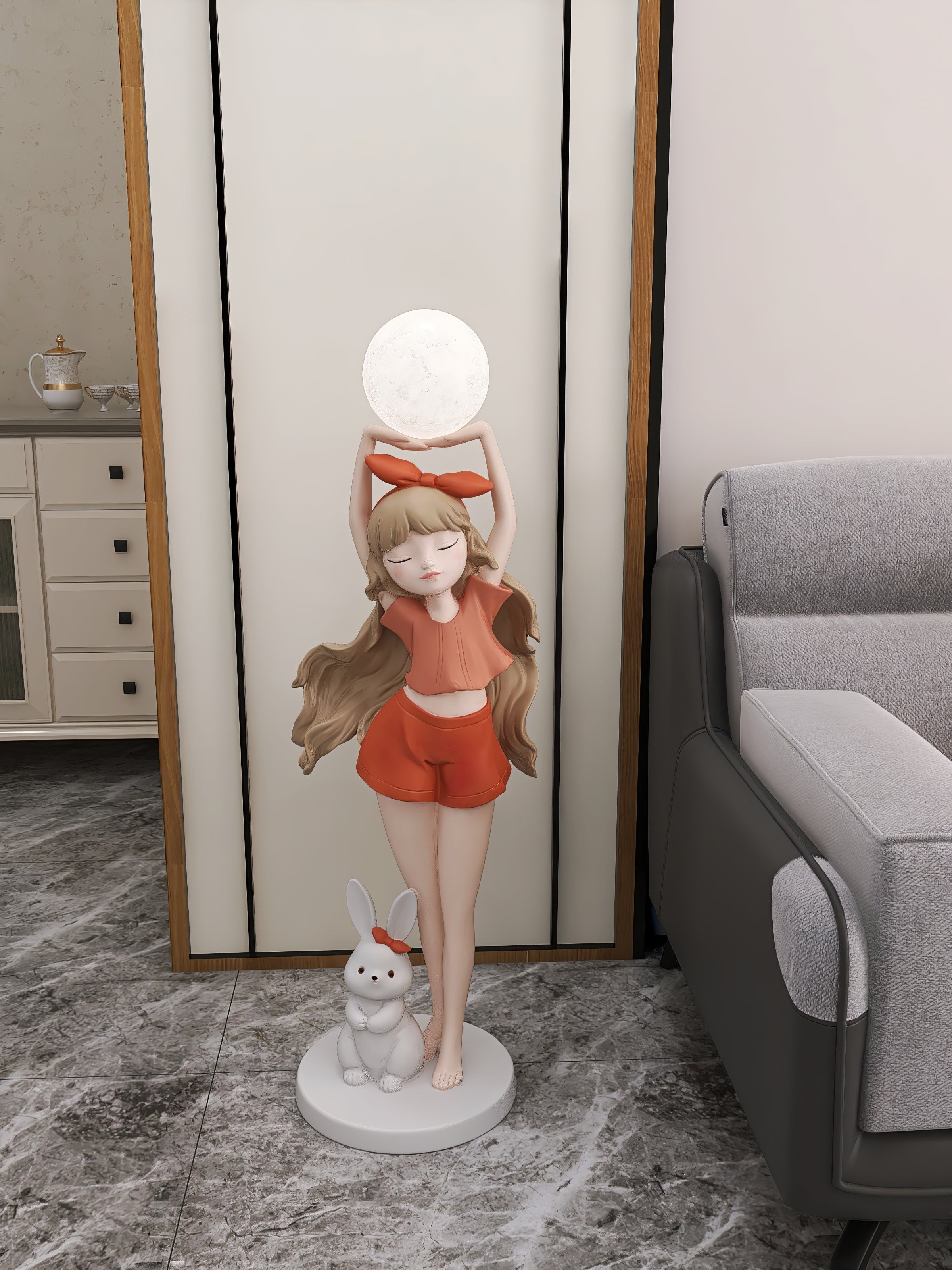 Elegant Ballet Girl Floor Lamp - Adjustable LED Dancer Light for Bedroom, Living Room & Nursery - Perfect for Kids Room Decor & Dance Studio Lighting