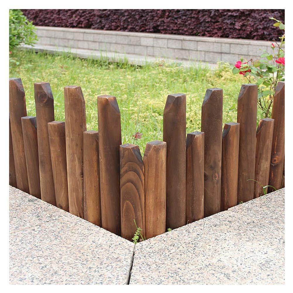 Premium Solid Wood Garden Fence Picket - 2 Styles & 8 Sizes (120x40/50cm) for Flower Beds, Lawn, Patio Protection & Landscape Edging - Natural Wood Outdoor Decor for Home Gardening & Yard Enhancement