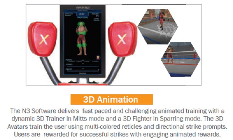 Nexersys N3 Commercial Boxing & Fitness Training System - Interactive Punching Bag for Home & Gym Workouts