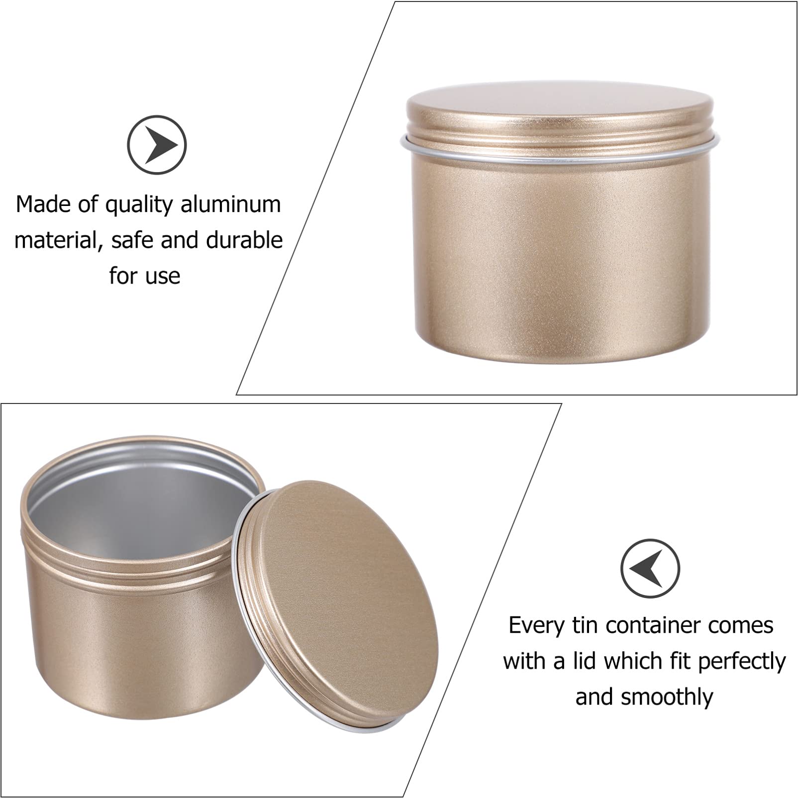Hemoton 5-Piece Airtight Christmas Candle Jar Set - Aluminum Tea & Coffee Storage Canisters, Round Tin Cans for Lip Balm, Travel Mini Jars - Perfect for Holiday Decor, Kitchen Organization & DIY Gifts