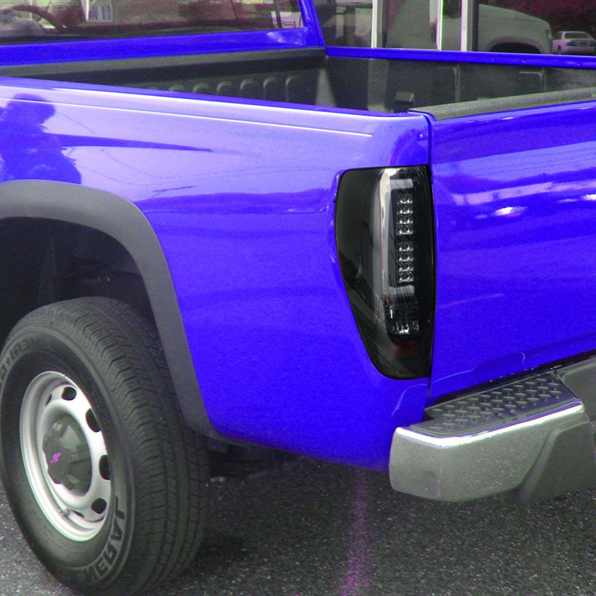 2004-2012 Chevy Colorado & GMC Canyon LED Tail Lights - White Streak Tube Design with Chrome Housing & Smoke Lens | Replacement Parts for Truck Lighting Upgrade | Perfect for Night Driving & Enhanced Visibility
