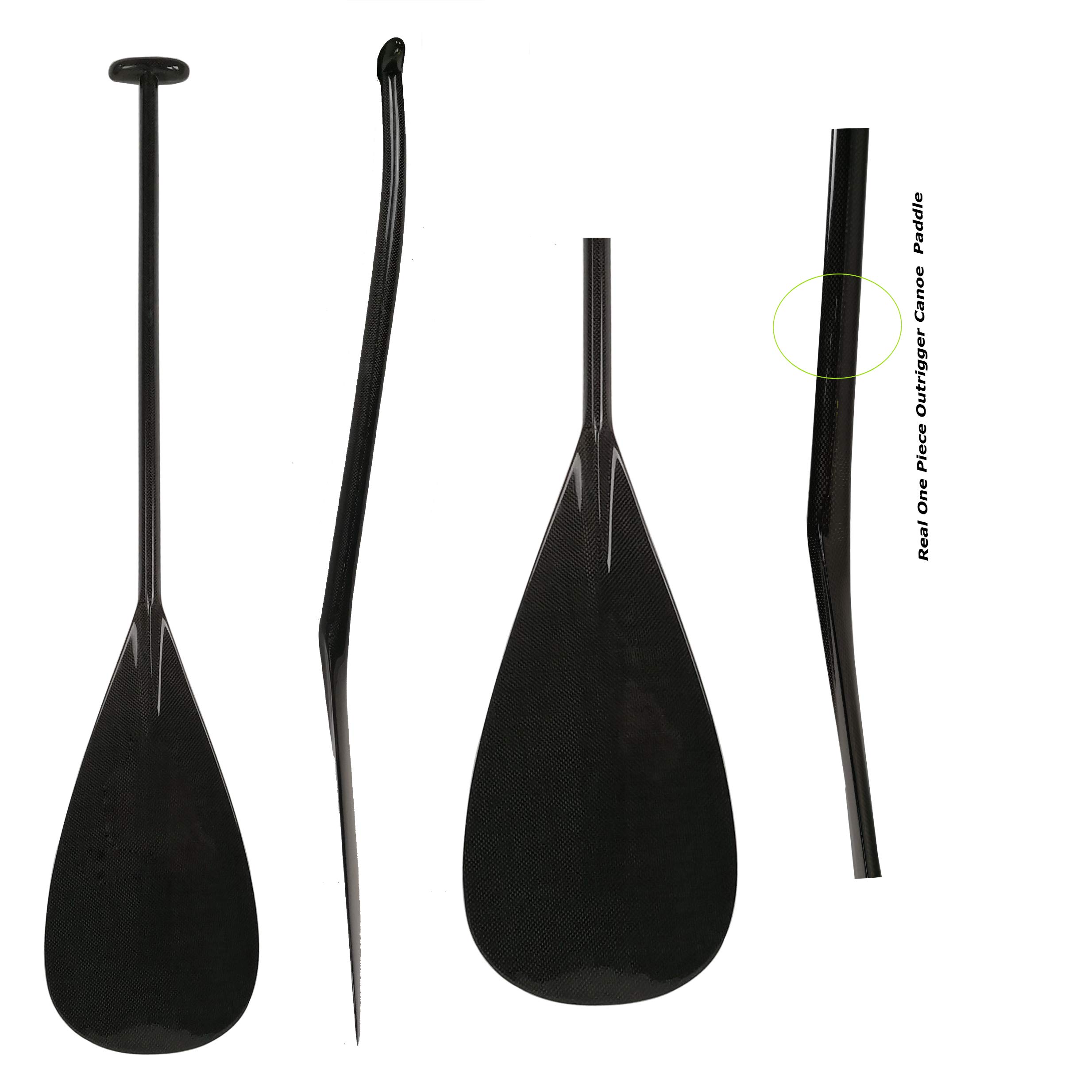 Premium Carbon Fiber Outrigger Canoe Paddle - Lightweight & Durable Bend Shaft Design for Racing & Recreational Paddling - Perfect for Ocean, Lake & Touring Adventures