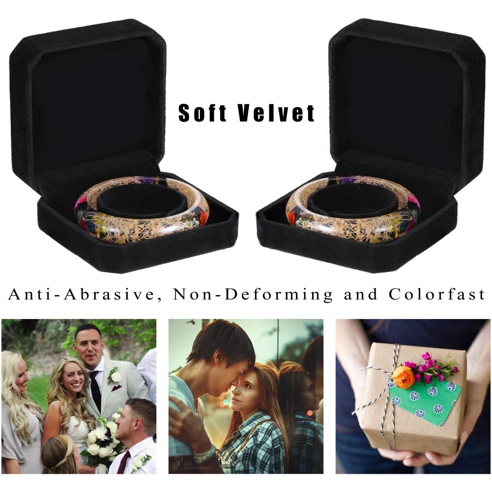 Joy.Box Velvet Bracelet Gift Box - Elegant Jewelry Display Case for Bracelets & Bangles (Black, 1pc) - Perfect for Gifting, Storage & Retail Presentation