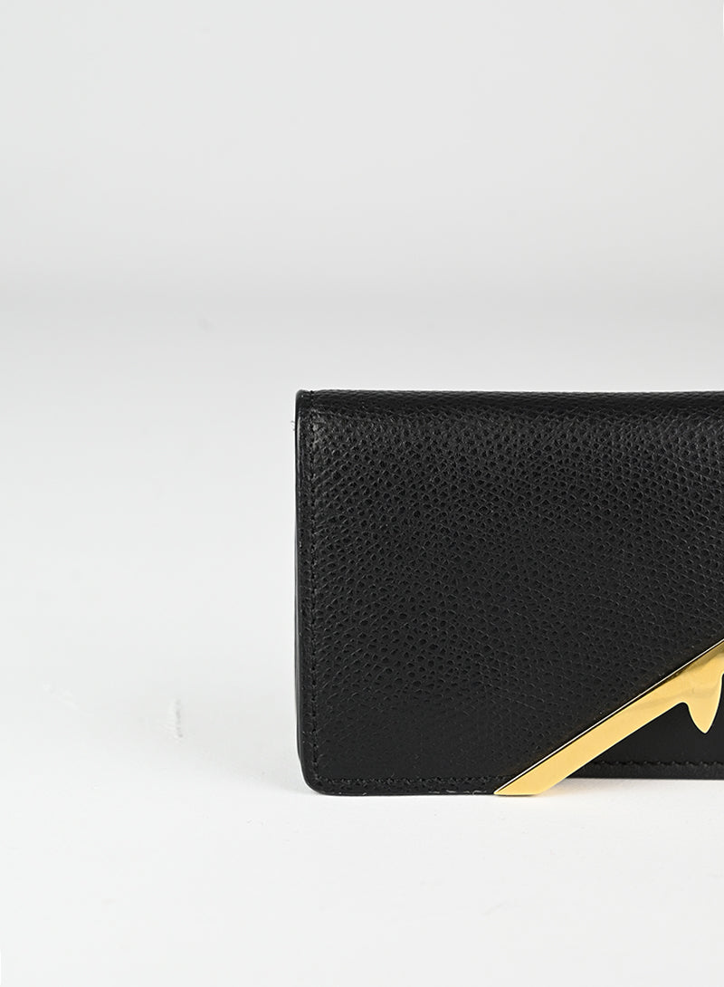 Fendi Leather Card Holder in Black - Stylish & Compact Wallet for Credit Cards, ID & Cash - Perfect for Everyday Use & Travel