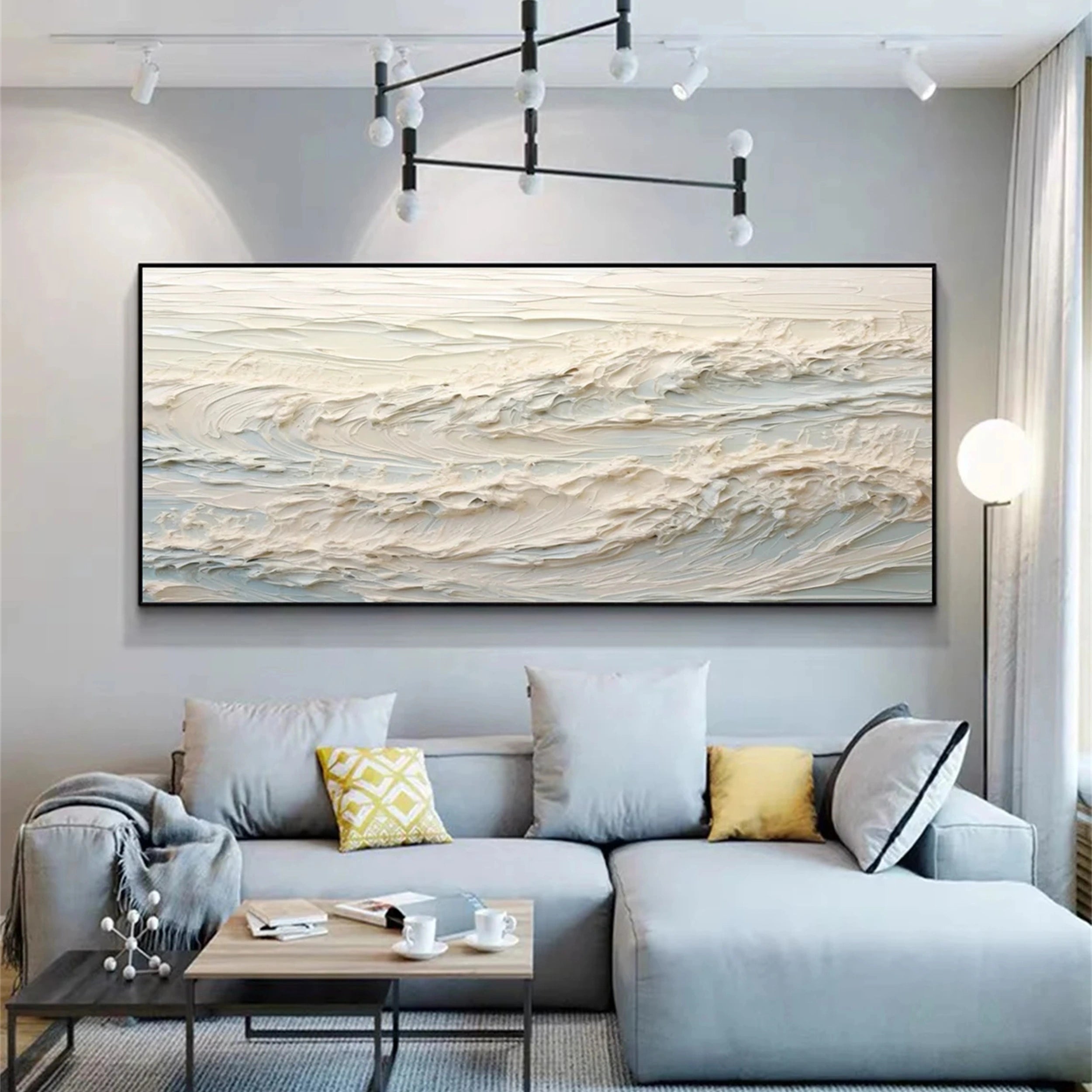 Ocean and Sky Painting #OS 072 - Handmade Canvas Wall Art for Home Decor, Office & Living Room - Coastal Landscape Artwork for Beach House & Modern Interior Design