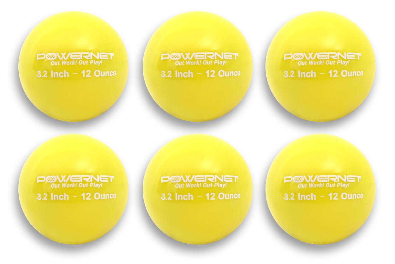 PowerNet Weighted Training Balls 3.2 Softball Size - 6 Pack for Strength Training, Softball Practice & CrossFit Workouts | Perfect for Athletes, Coaches & Fitness Enthusiasts