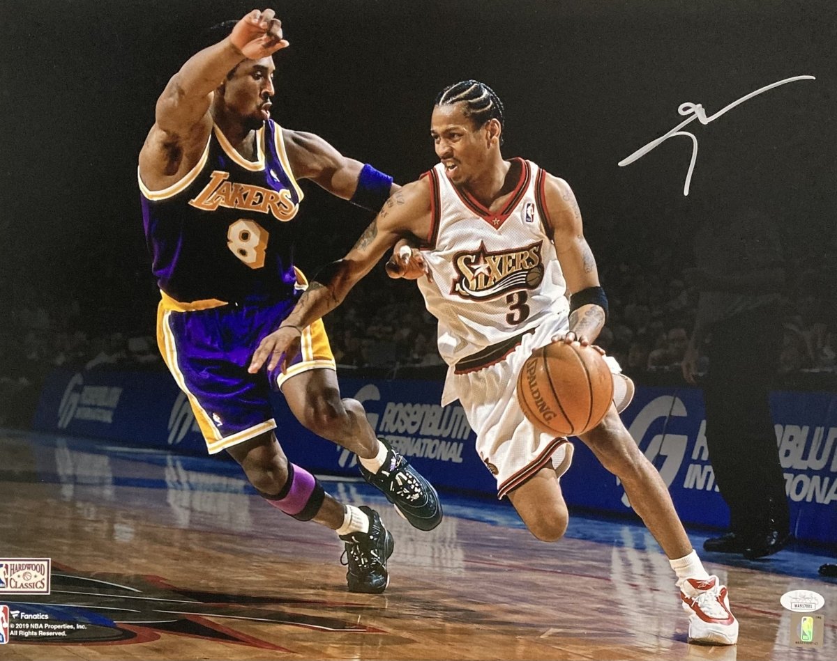 Authentic Allen Iverson Signed 16x20 Photo - Philadelphia 76ers vs Kobe Bryant - JSA Certified - Perfect for Sports Memorabilia Collections & Man Cave Decor