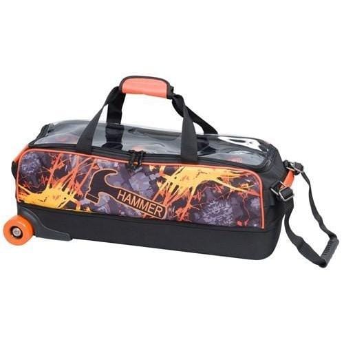 Premium Hammer Dye Sublimation Fire Slim Triple Roller Tote Bowling Bag - Durable & Stylish for League Play & Tournaments