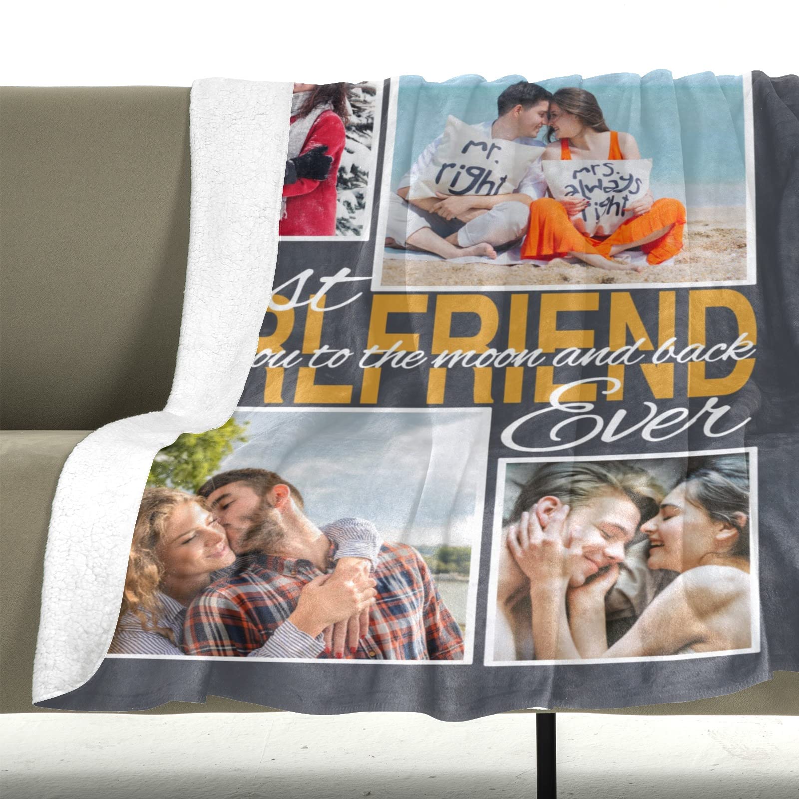 Custom Photo Blanket - Personalized Picture Blanket with Your Design for Mother, Father, Kids, Sister, Friends & Couples - 30x40 Inch Sherpa Fleece Throw - Perfect for Birthday Gifts, Anniversary Presents & Cozy Home Decor