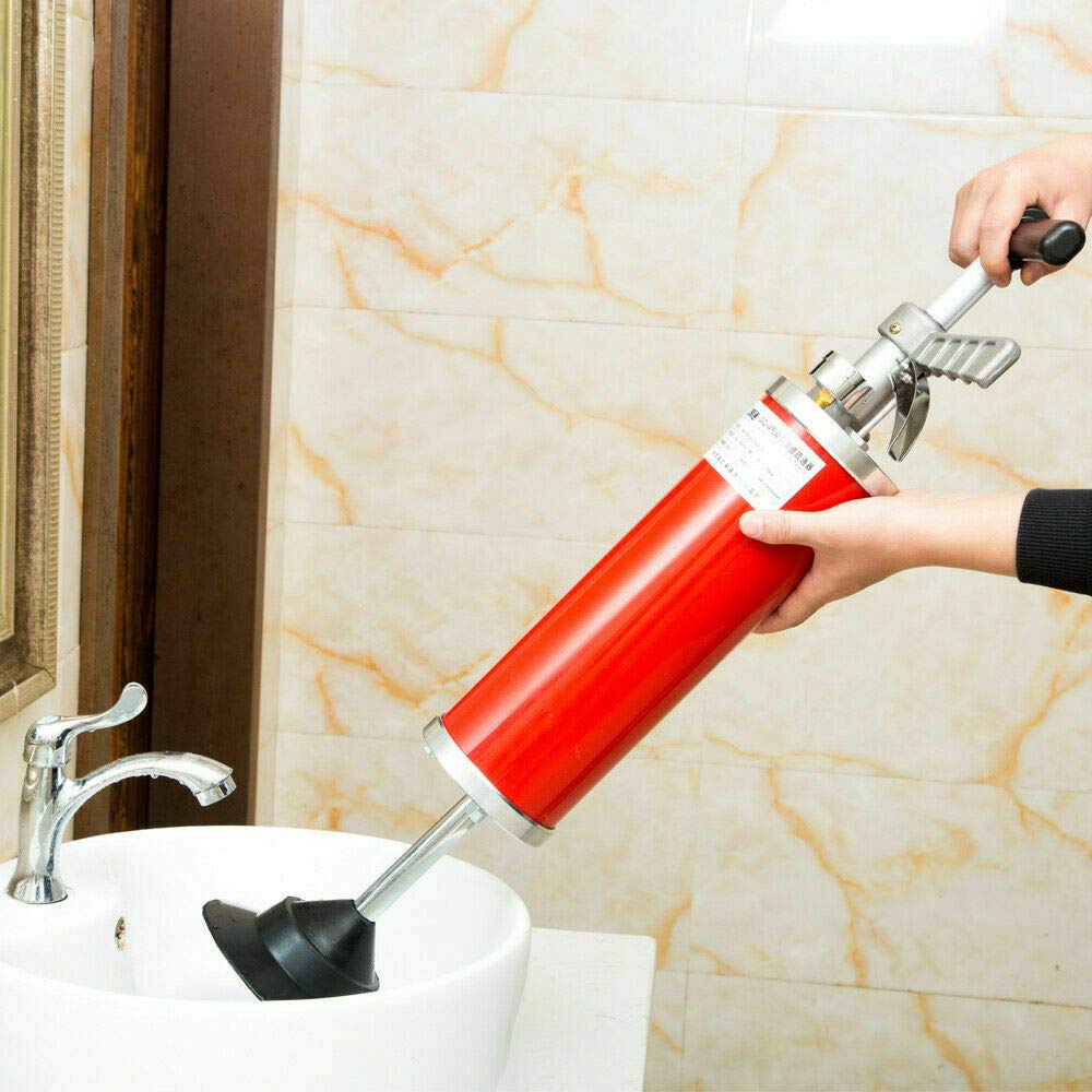 Portable High Pressure Manual Toilet Plunger - Powerful Drain Cleaning Tool for Clogged Pipes in Bathroom, Kitchen & Sink | Compact & Easy-to-Use for Home, RV & Travel Emergency Plumbing Needs