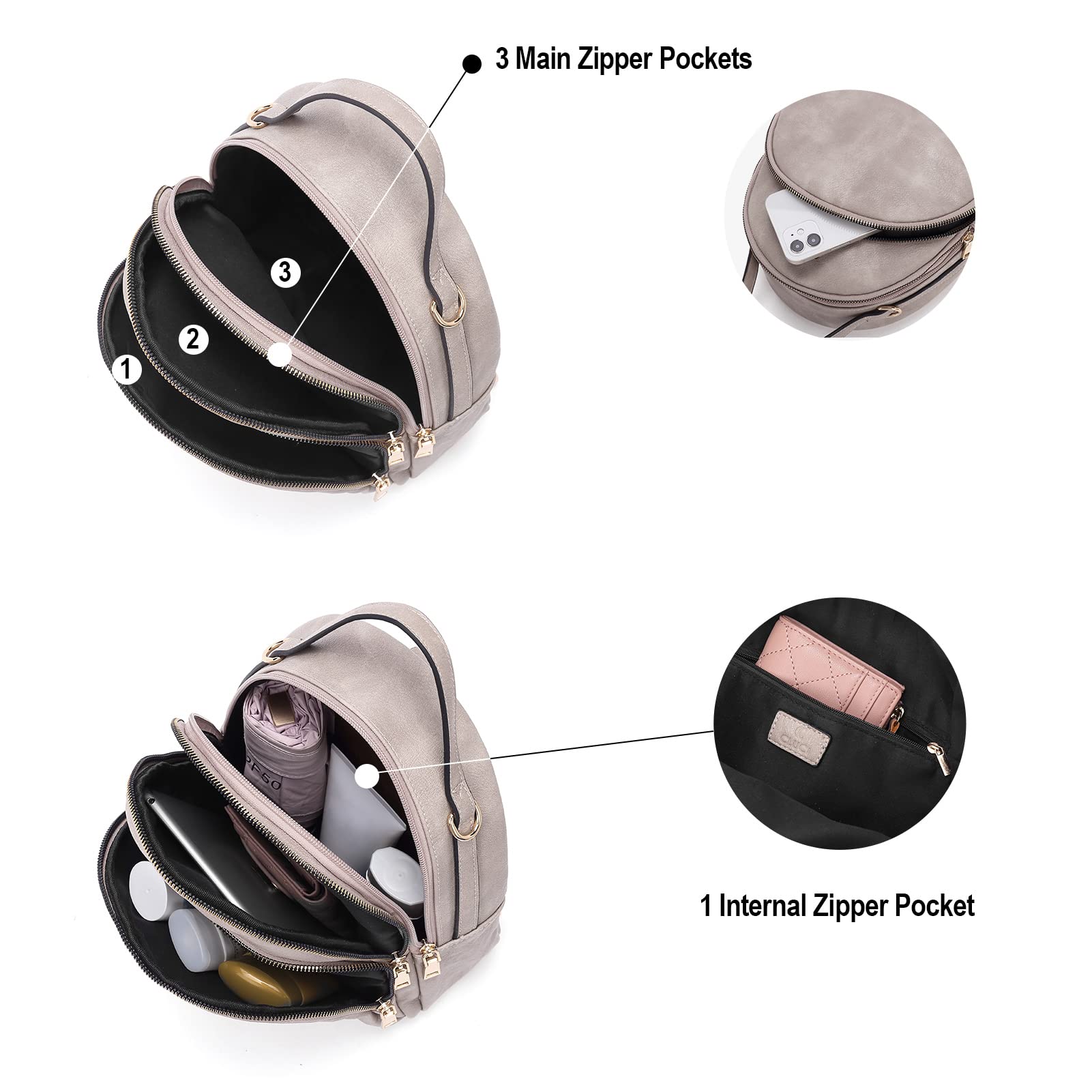 CLUCI Women's Leather Backpack Purse - Convertible Travel Backpack & Shoulder Bag for Women, Stylish Designer Daypack for Work, School, College, Commute and Weekend Getaways