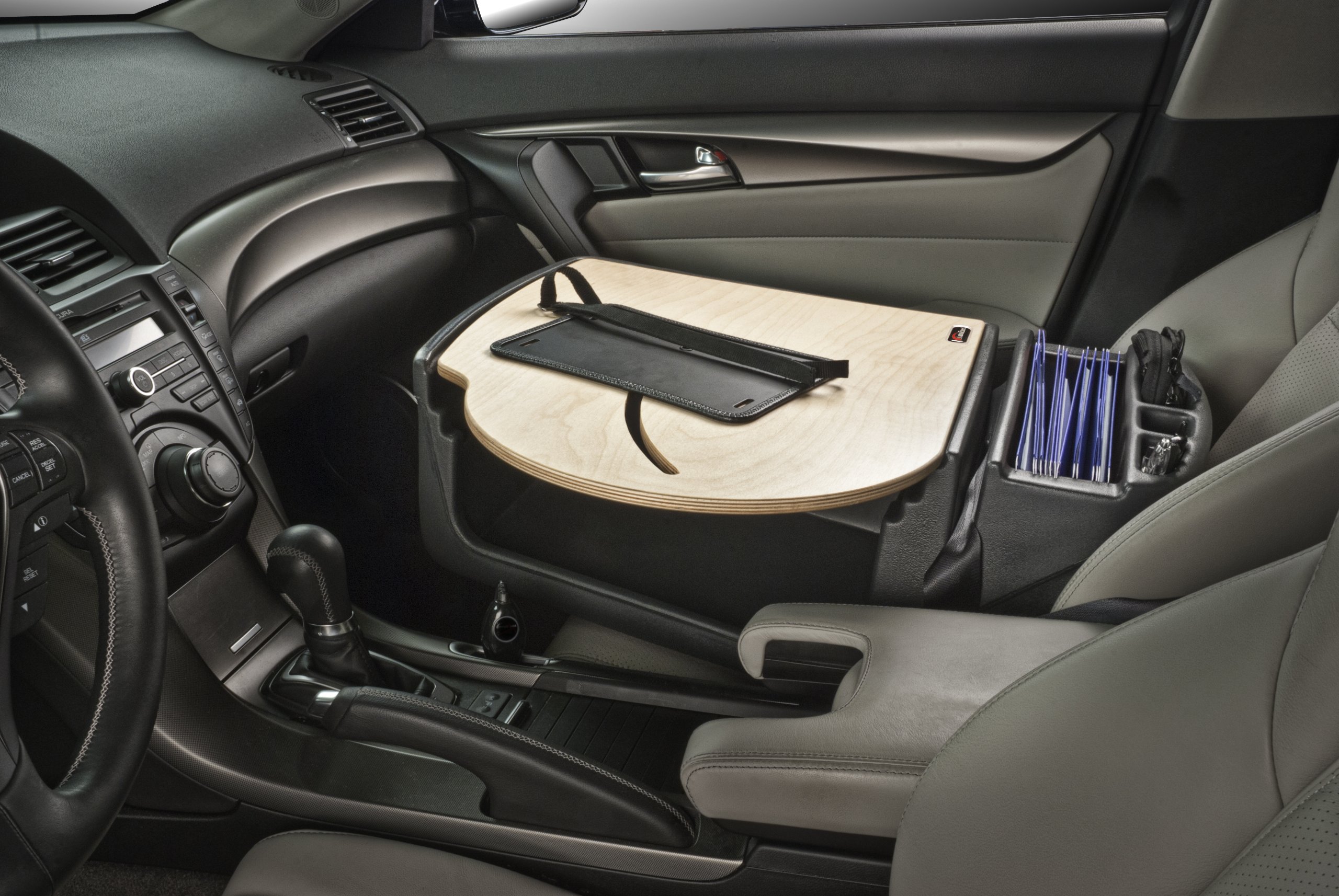 AutoExec AUE22000 RoadMaster Car Desk - Premium Birch Finish Laptop Workstation for Cars, Trucks & SUVs - Perfect for Remote Work, Business Travel & Mobile Office Setup