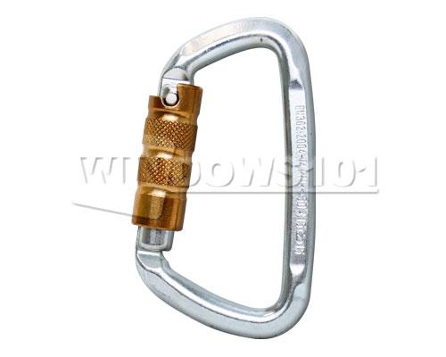 Liberty Mt Steel Modified D 3-Stage Autolock 50kN Climbing Carabiner - Heavy Duty Rock Climbing, Mountaineering & Rescue Gear