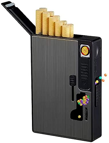 Rechargeable Electric Cigarette Lighter Case - 3-in-1 Windproof Lighter, Bead Dispenser & Crushing Ball Filter | Portable Smoking Accessories for Outdoor, Travel & Daily Use
