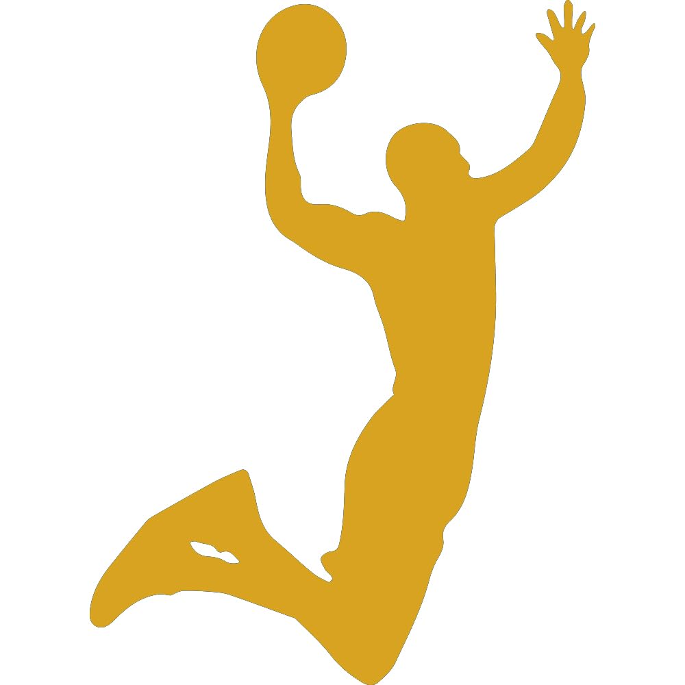 Premium Metallic Gold Basketball Dunk Vinyl Decal Stickers (Set of 2) - Waterproof, Durable for Laptop, Phone, Helmet, Car, Mug, Wall Decor - Perfect for Sports Fans & Home Office Decoration