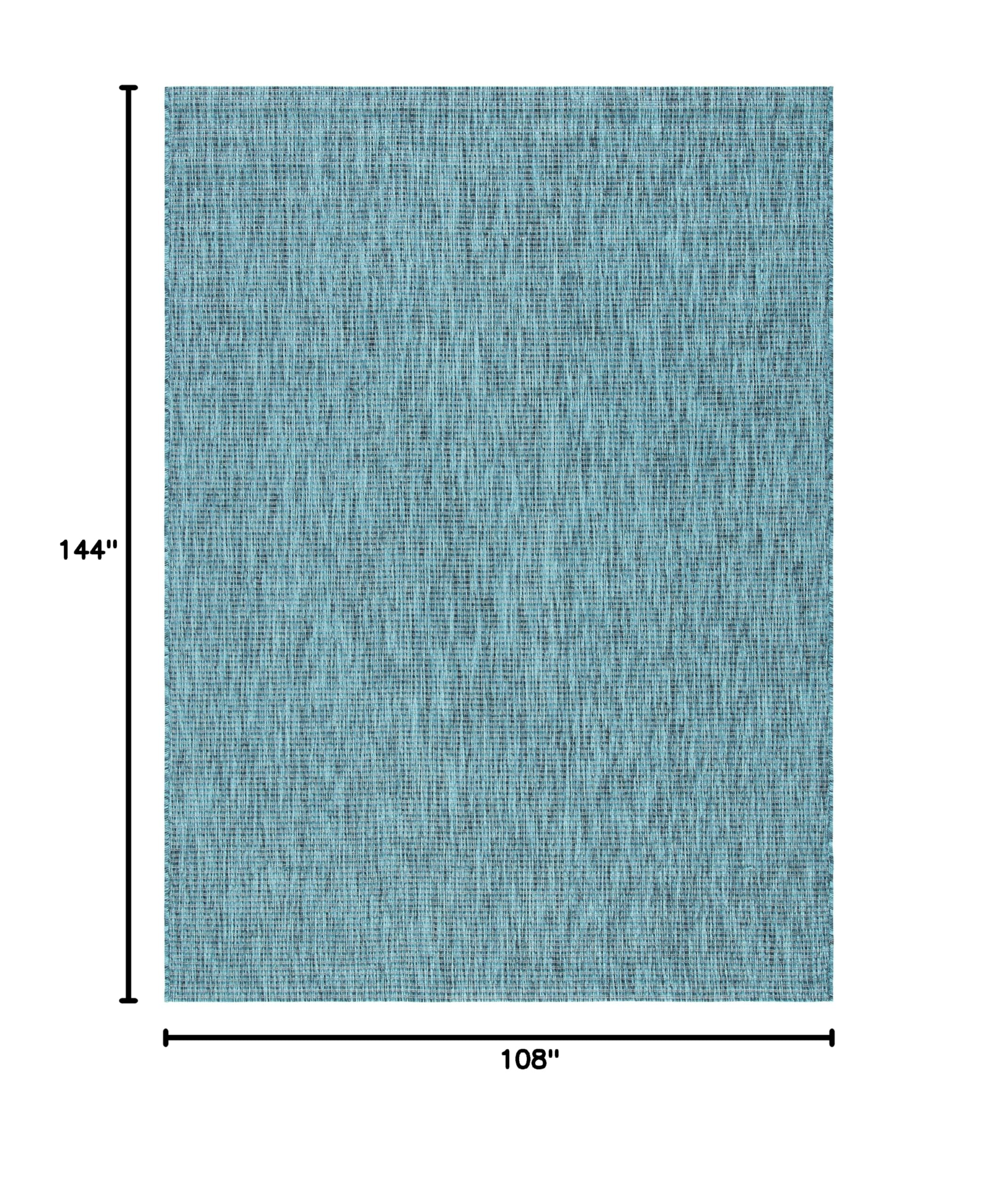 SAFAVIEH Courtyard Collection 9' x 12' Grey/Aqua Indoor Outdoor Waterproof Rug - Easy to Clean, Stain Resistant Area Carpet for Patio, Backyard, Mudroom, Deck & Poolside (Model CY8403)