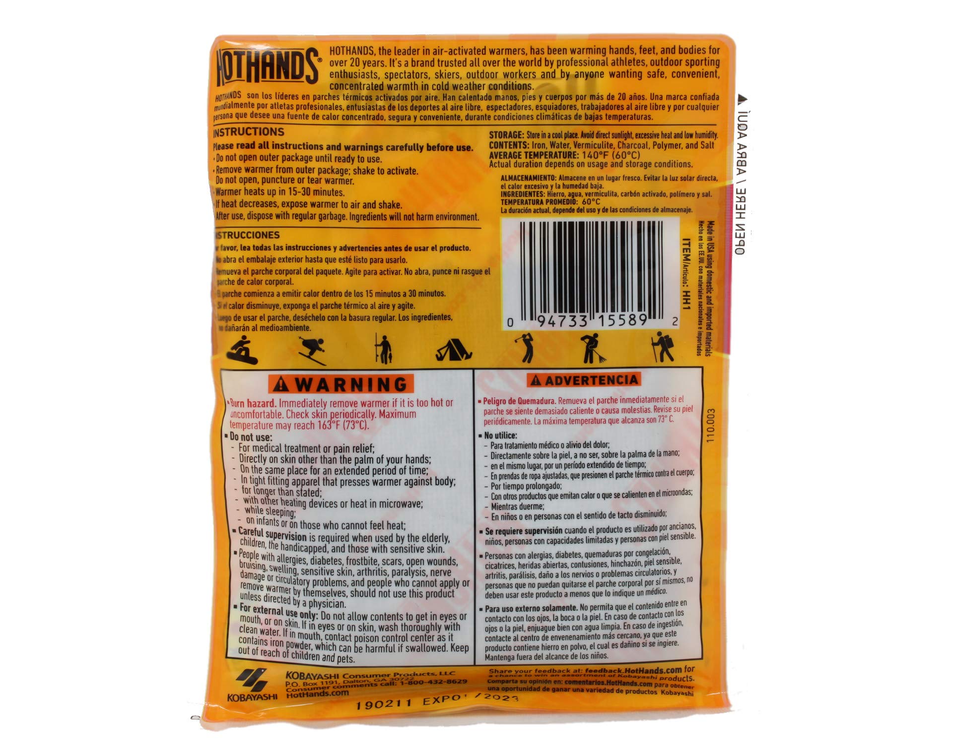 HotHands Body & Hand Super Warmer - 40 Pack Bulk | Long-Lasting Heat for Outdoor Activities, Hunting, Camping & Winter Sports