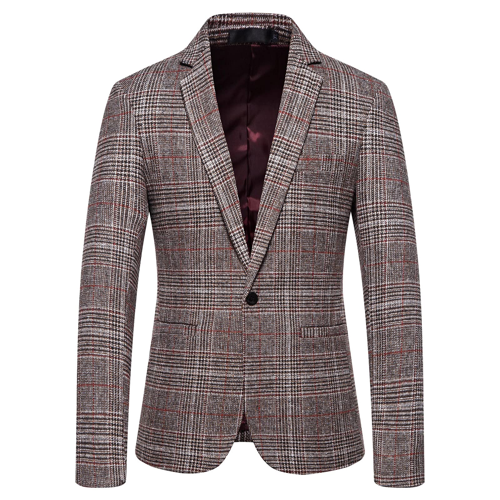 Stylish Men's Herringbone Tweed Blazer - Single Button Wool Blend Sport Coat | Perfect for Business Casual, Office Wear & Formal Events