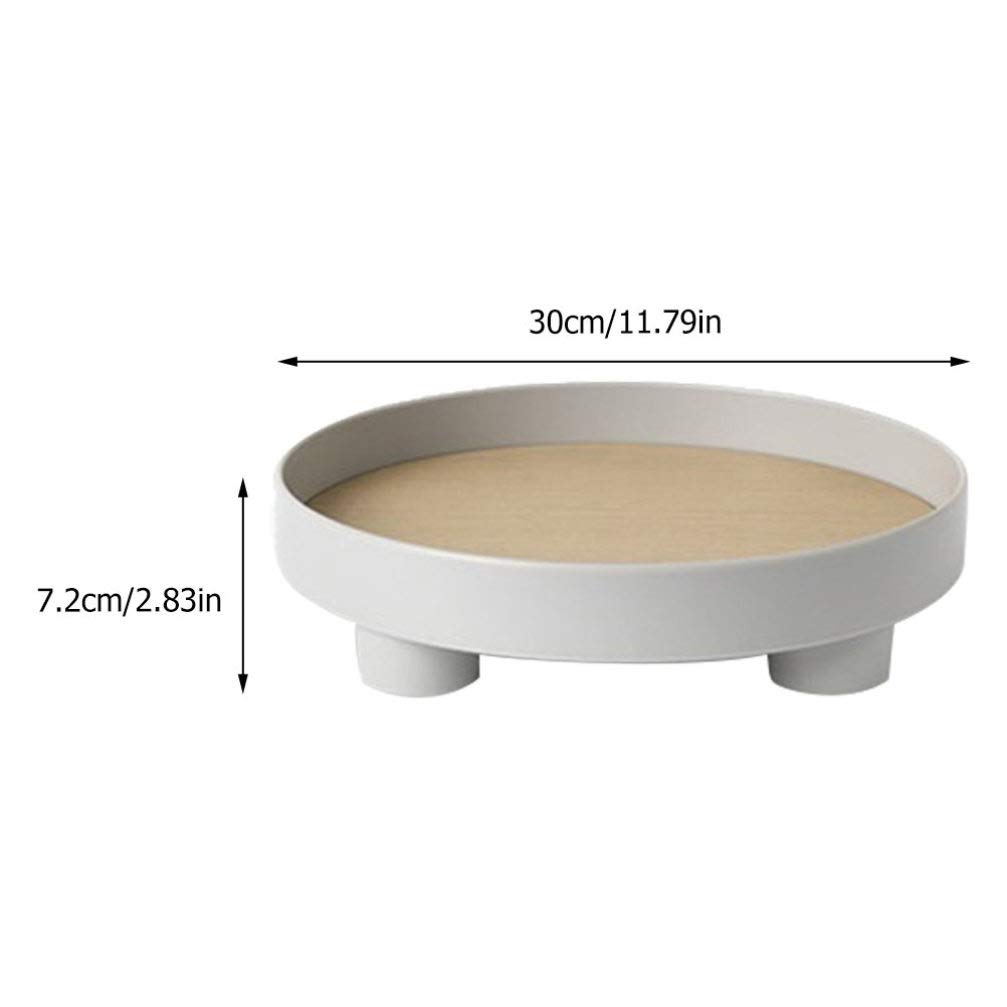 Cabilock Round Jewelry Organizer Tray - Rustic White Trinket Dish for Rings, Earrings & Necklaces | Desktop Storage Solution for Jewelry, Keys & Small Sundries | Perfect for Vanity, Dresser & Gift Giving