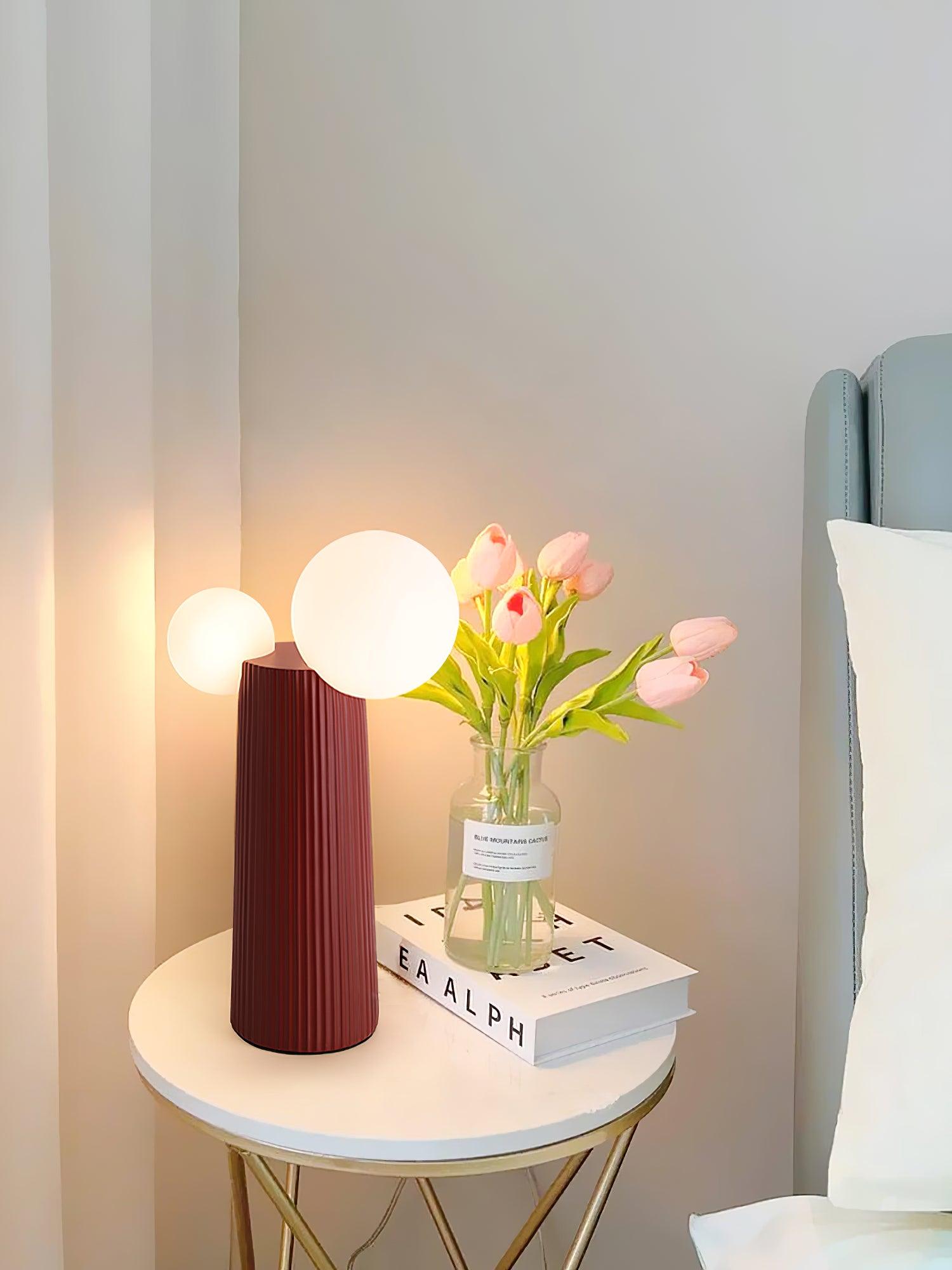 Modern LED Land Table Lamp - Adjustable Brightness, USB Charging Port for Bedroom, Living Room, Office - Perfect for Reading, Working & Night Light