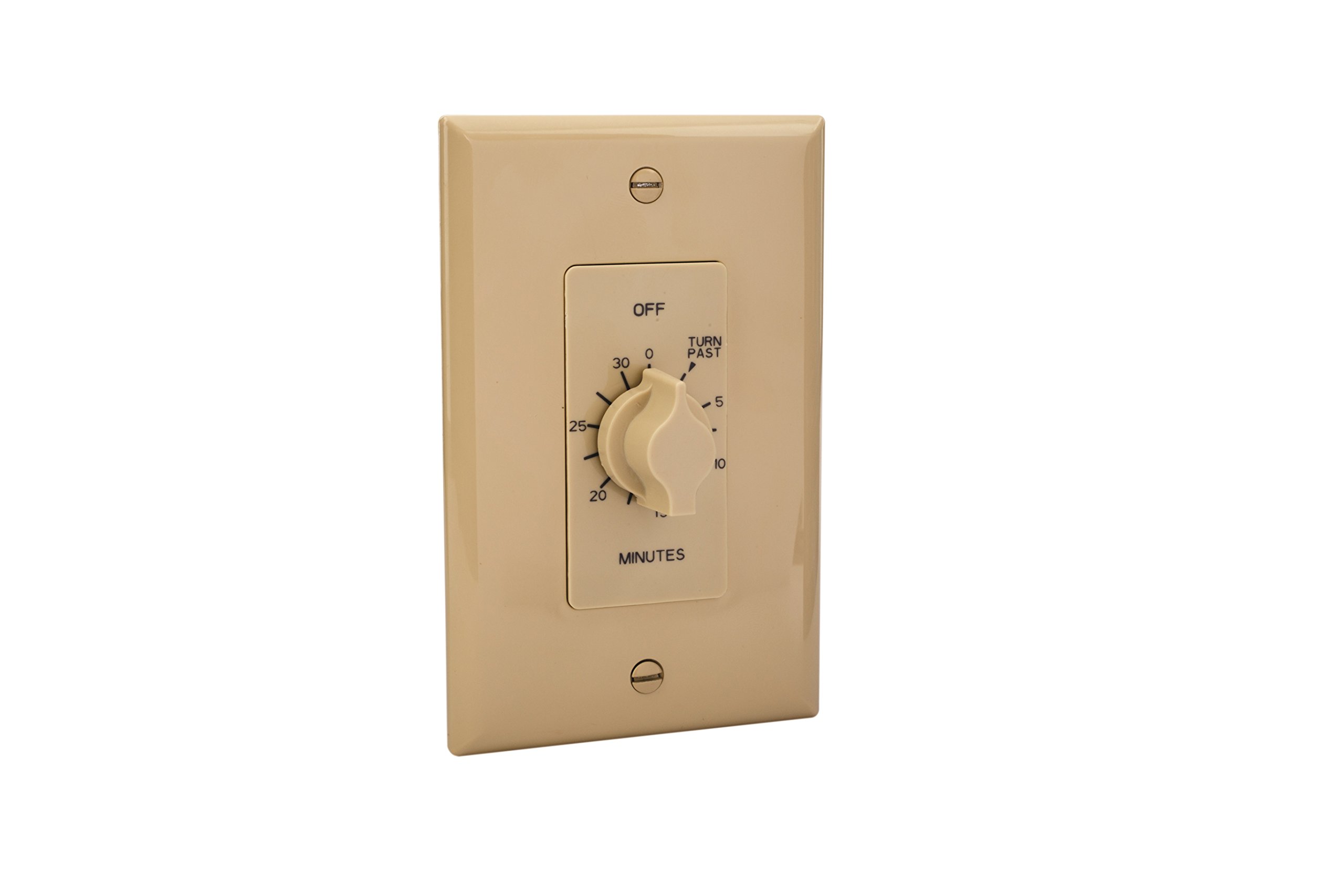 NSI A530M A Series Springwound Auto-Off In-Wall Timer Switch - 30 Minute Countdown, Ivory | Perfect for Bathroom Fans, Lighting Control & Energy Savings