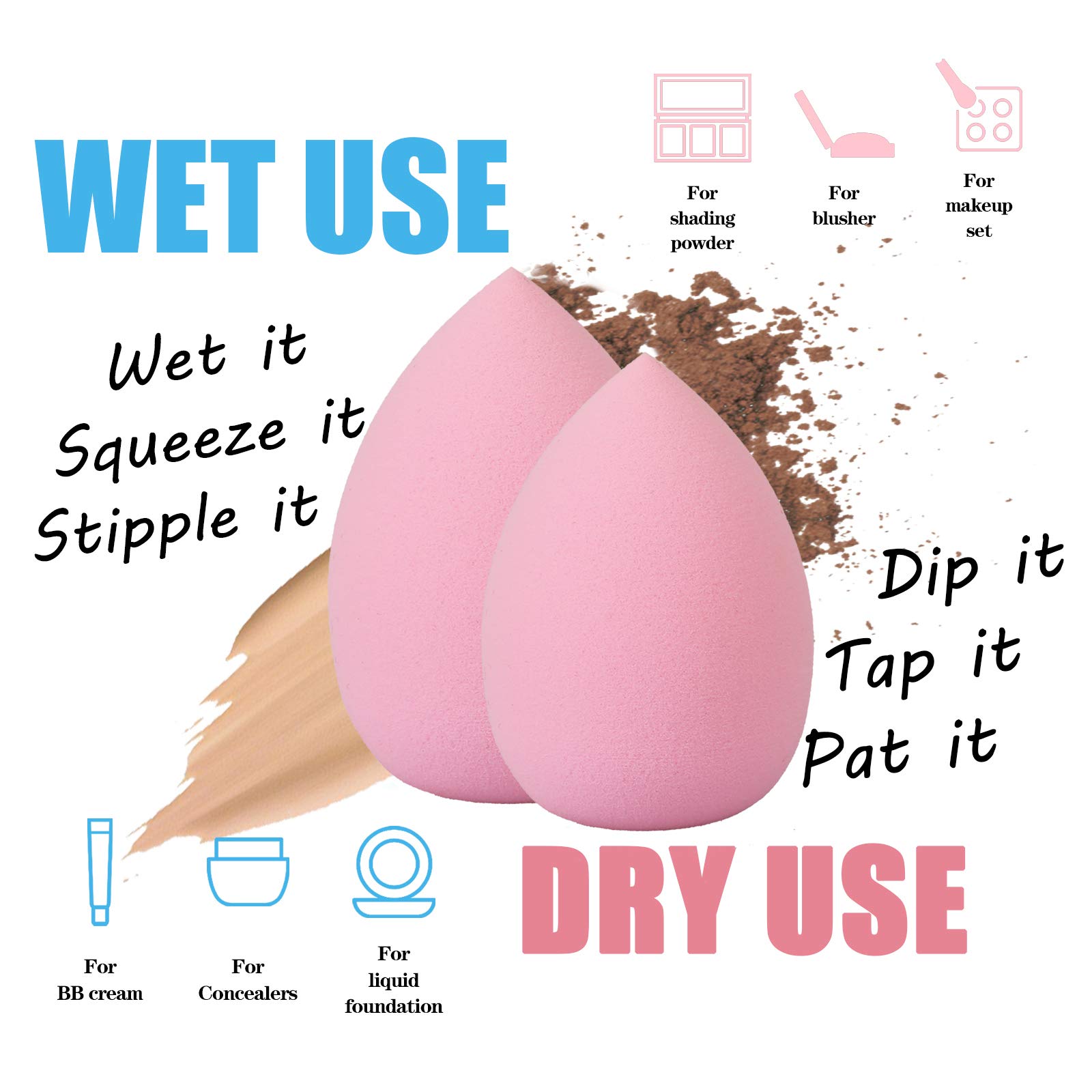 12pcs Makeup Sponge Blender Set with 1 Foundation Sponge Holder | Flawless Cosmetic Puff for Cream, Liquid & Powder | Perfect Gift for Women | Ideal for Daily Makeup, Travel & Professional Use