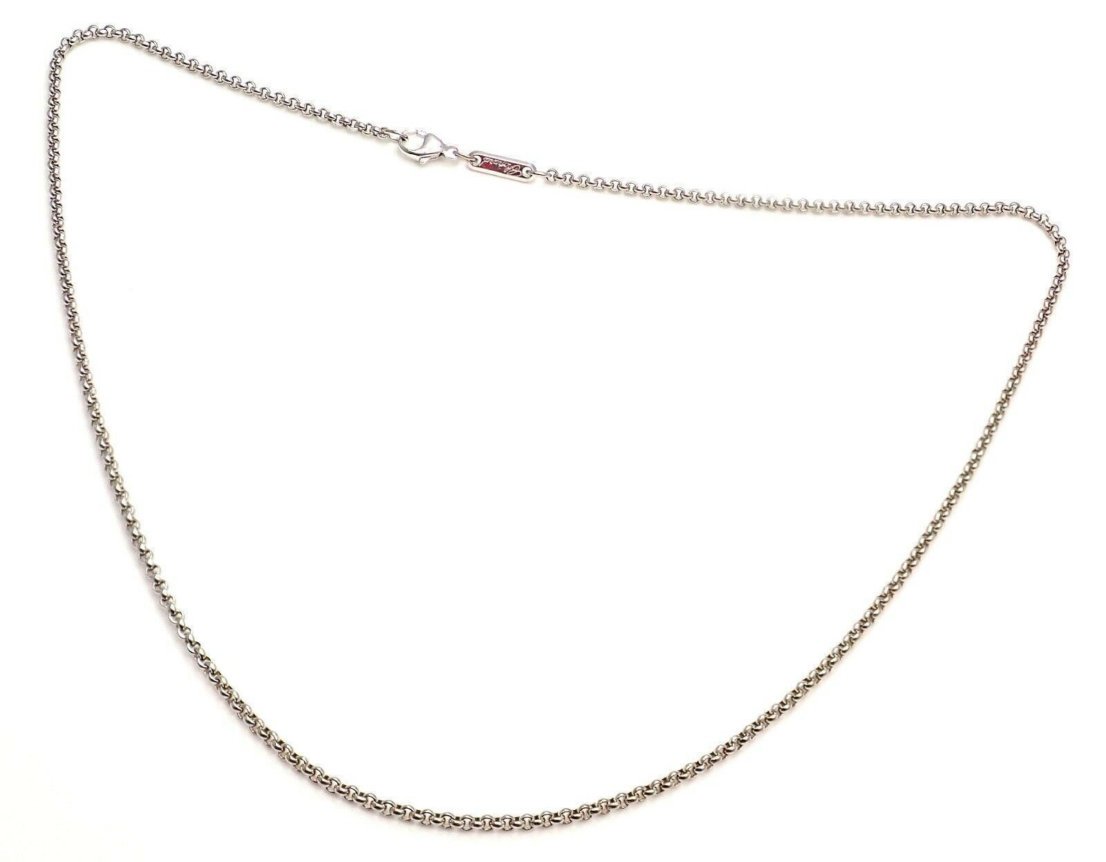 Authentic Chopard 18k White Gold Simple Chain Necklace 16.75 Inches - Elegant Minimalist Jewelry for Women, Perfect for Everyday Wear, Gifts & Special Occasions