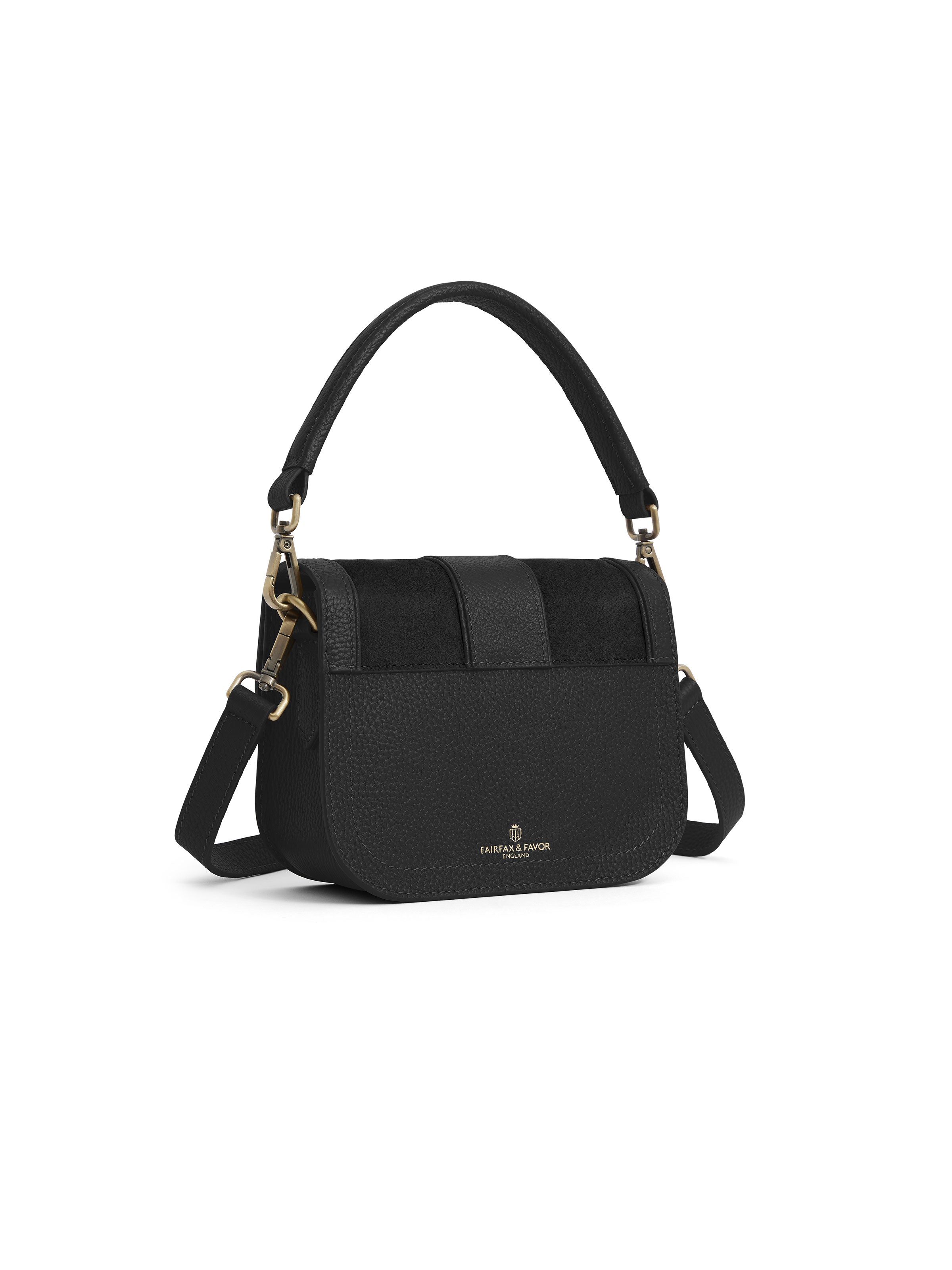 Clarence Black Suede Handbag for Women - Elegant & Stylish Purse for Work, Evening & Casual Outings