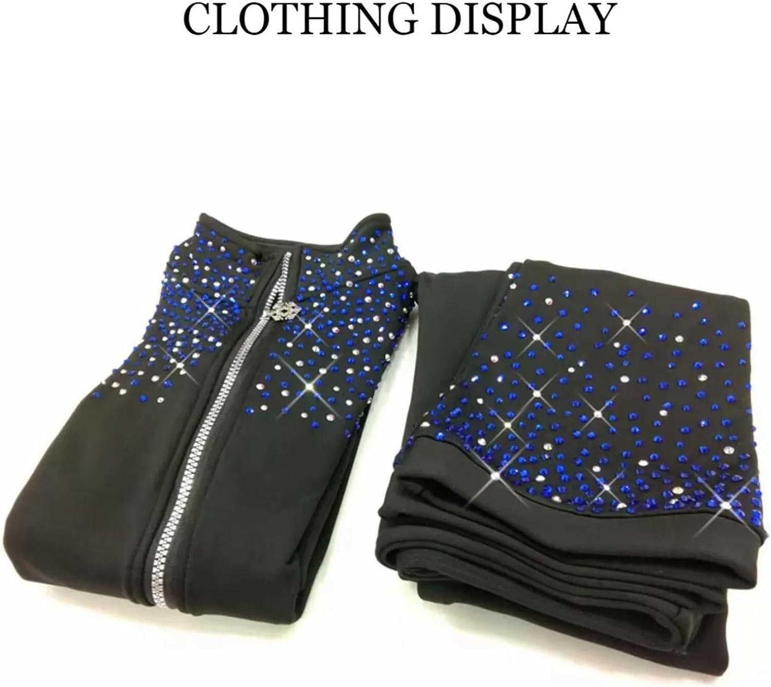 Girls Ice Skating Outfit Set - High Elastic Figure Skating Pants & Jacket for Daily Wear & Practice (Black, Size M) - Perfect for Ice Rink Training, Competitions & Winter Sports